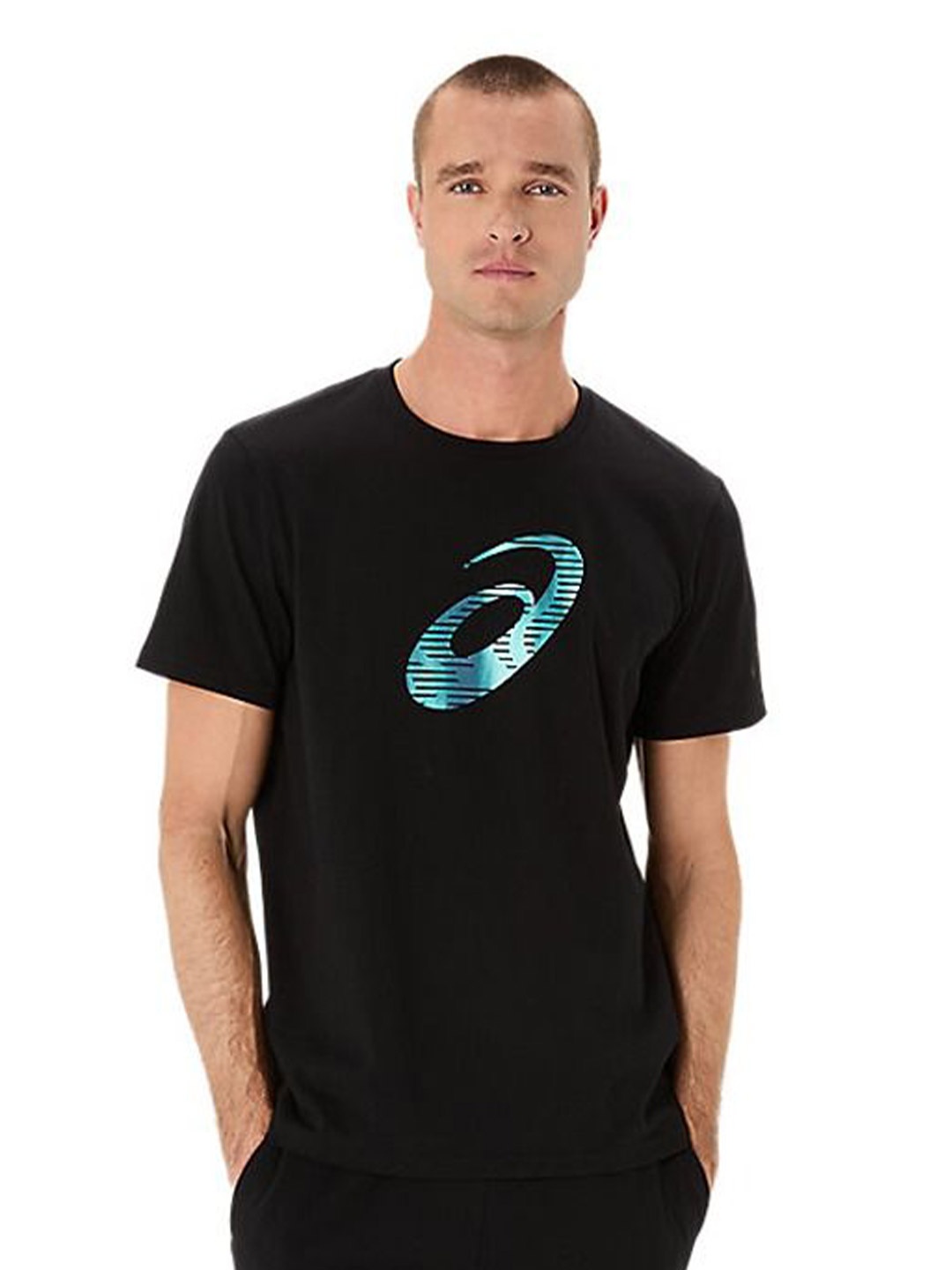 

ASICS Men Typography Printed Round Neck T-shirt, Black