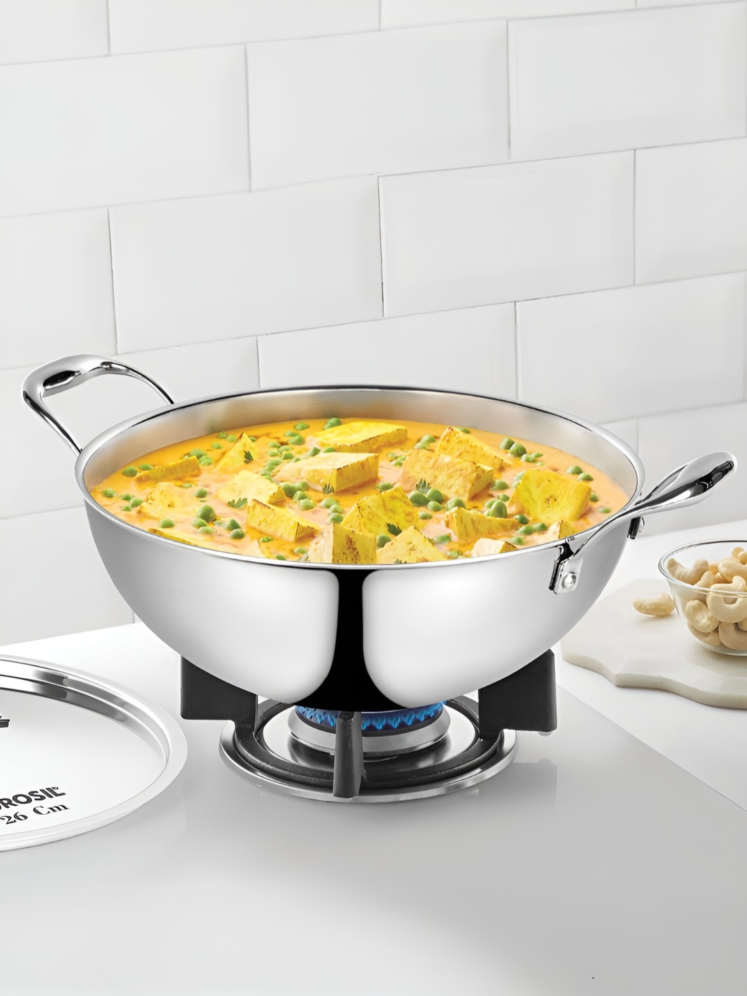 

BOROSIL Steel Dishwasher Safe Stainless Steel Kadhai and Wok