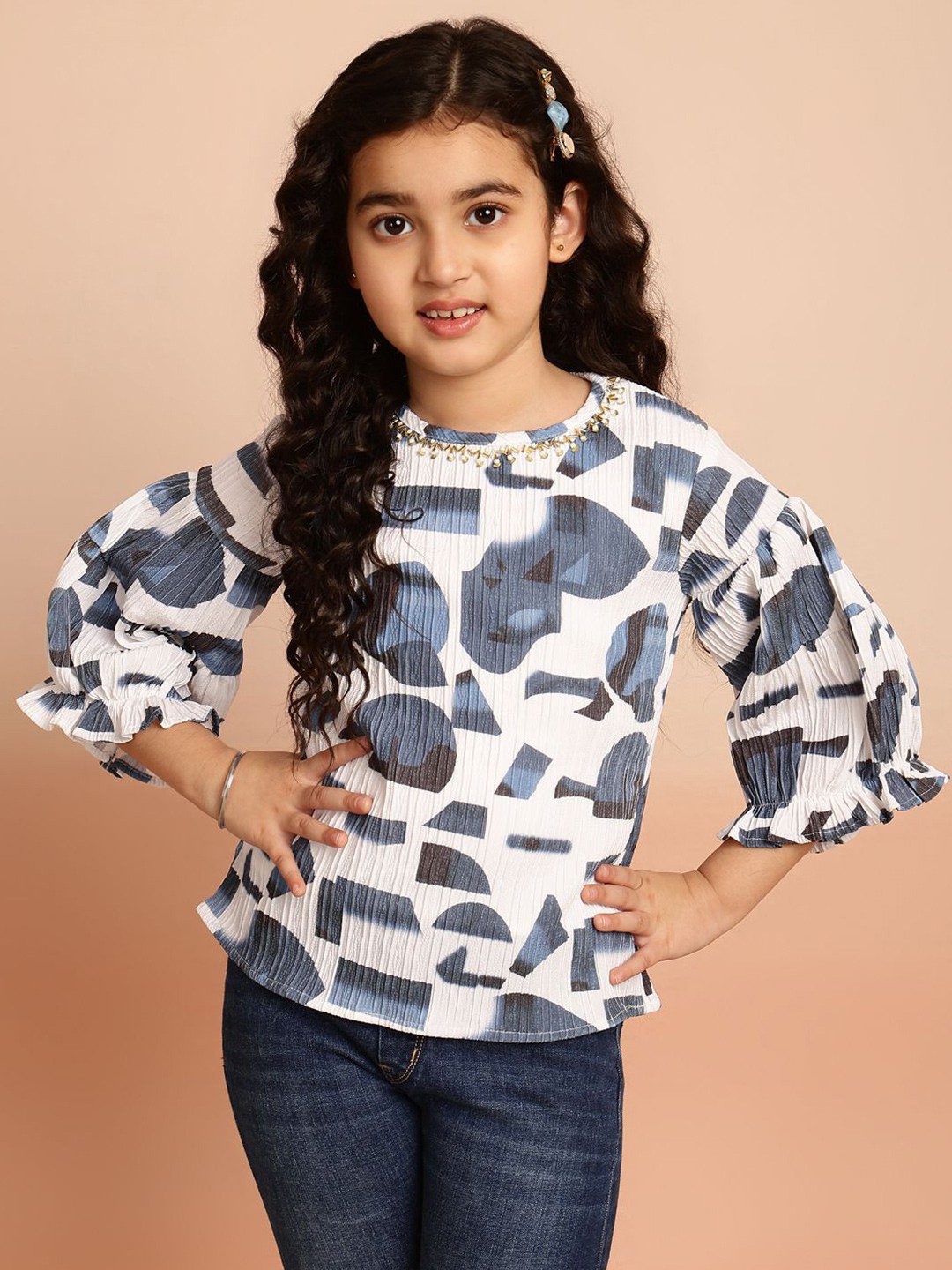 

Miss & Chief Girls Printed Top, White