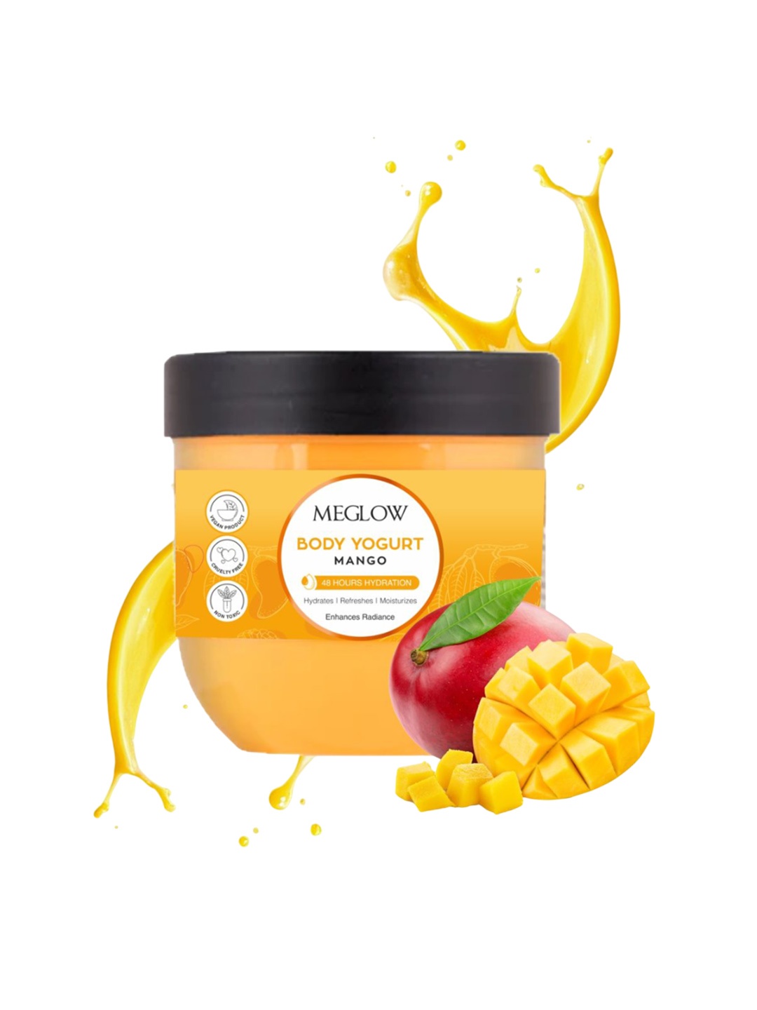 

MEGLOW Mango Yogurt 48Hrs Hydrating & Moisturizing Body Cream - 200 ml, Yellow