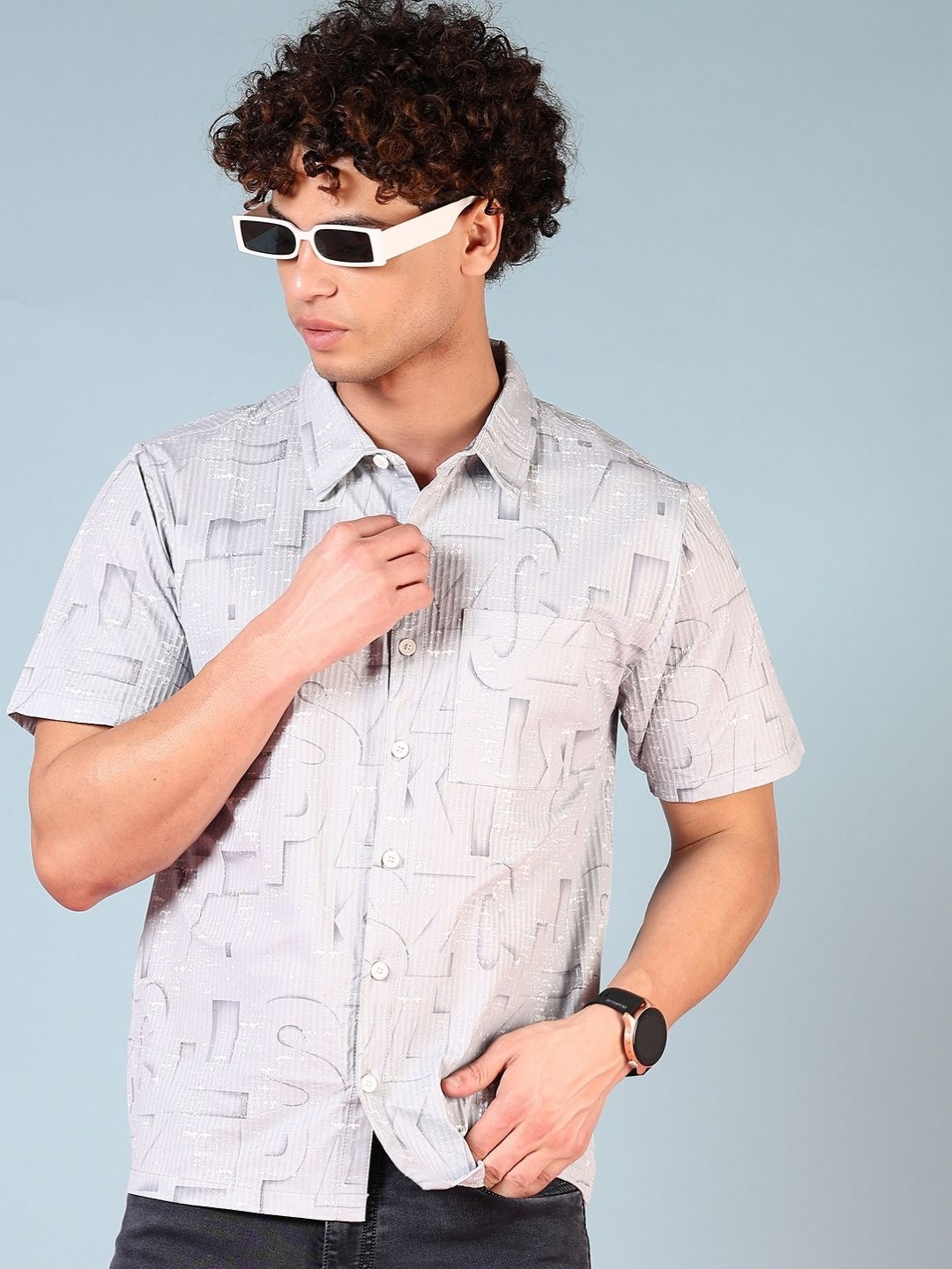 

V-Mart Men Polo Collar Pockets T-shirt, Grey
