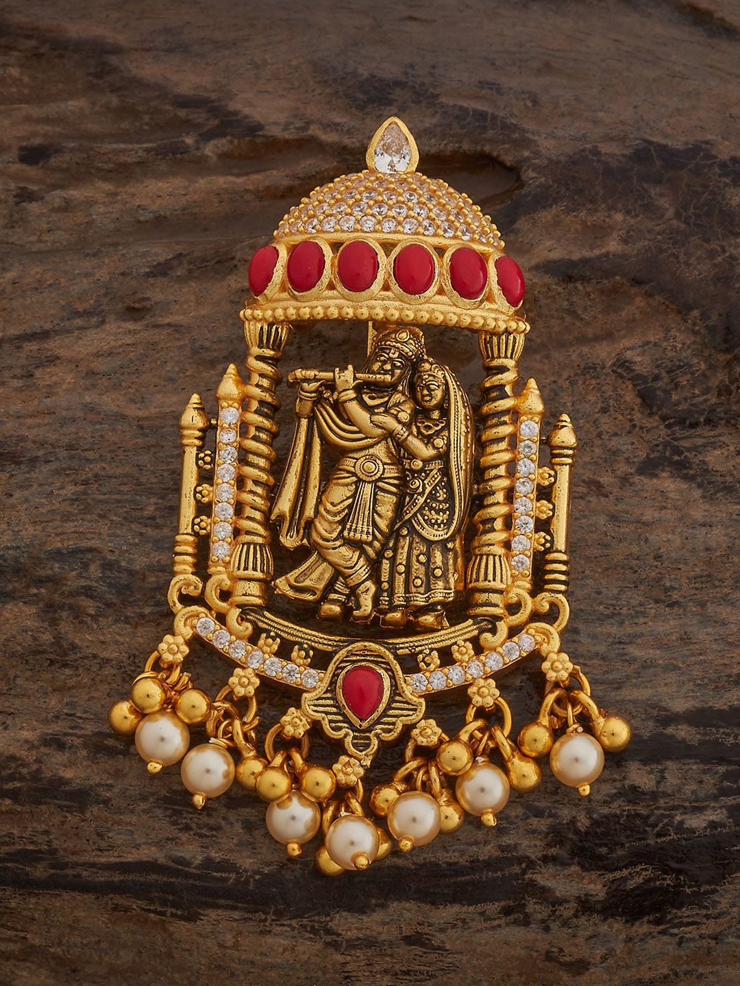 

Kushal's Fashion Jewellery 92.5 Sterling Silver Gold-Plated Contemporary Pendant
