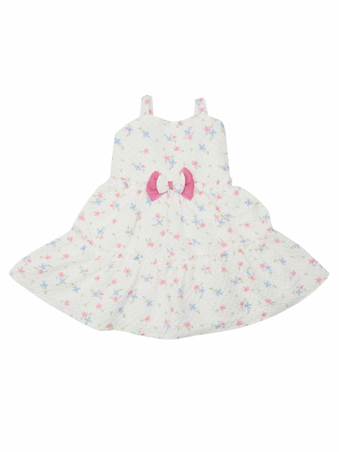 

Doodle Girls Floral Printed V-Neck A-Line Dress, White