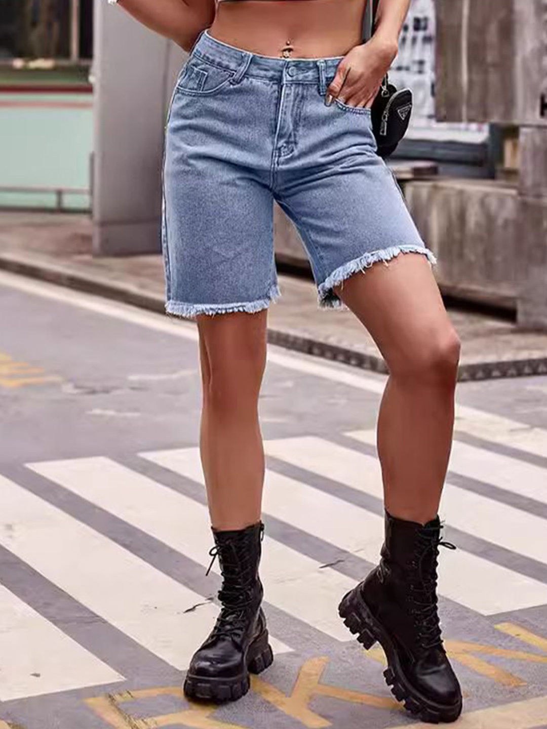 

StyleCast Women Denim Denim Shorts, Blue