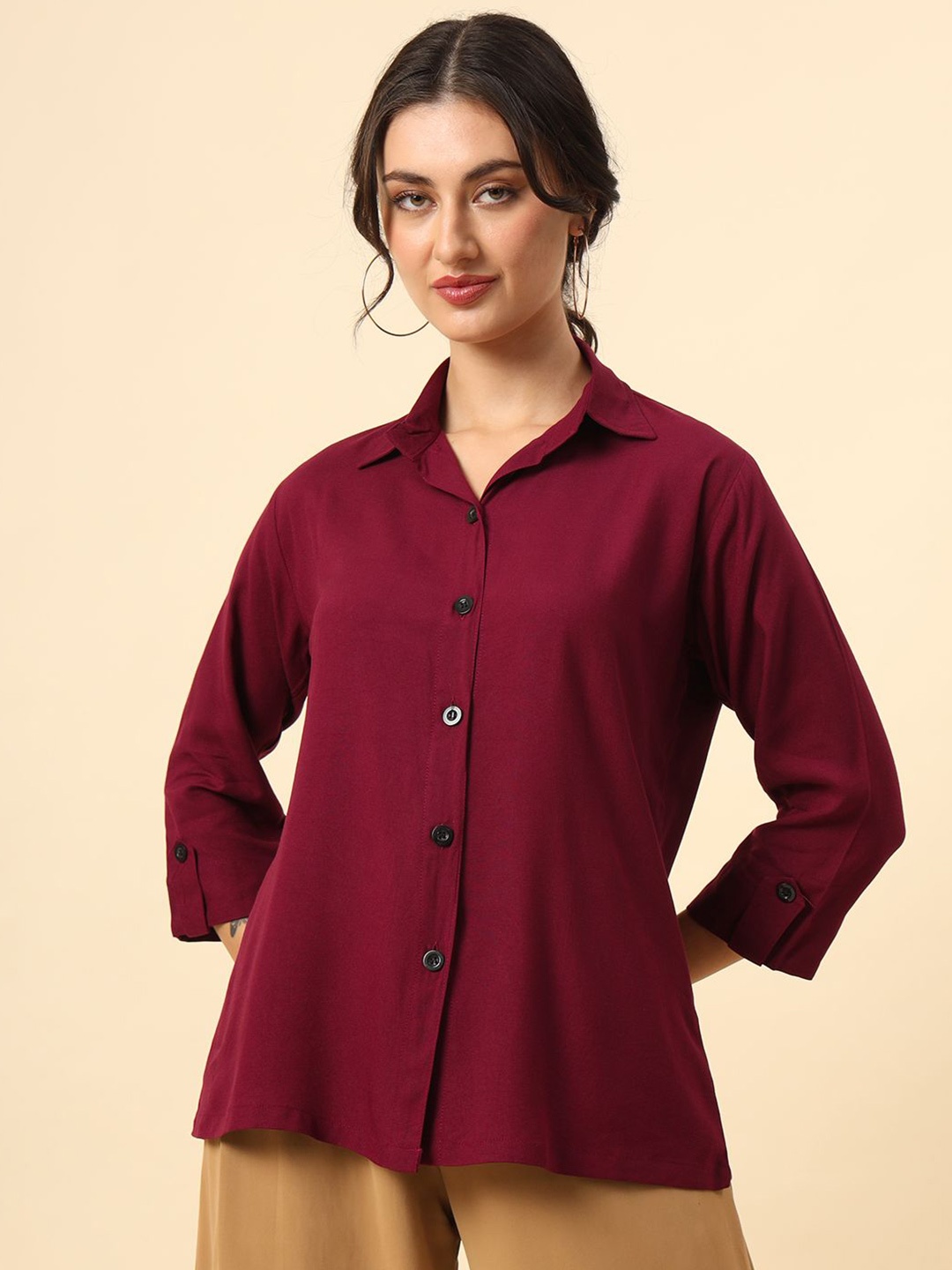 

DressBerry Women Comfort Opaque Casual Shirt, Magenta