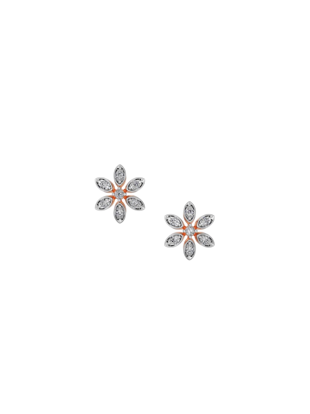 

Emori Delicate Blossom Lab Grown Diamond Stud Earrings, Rose gold