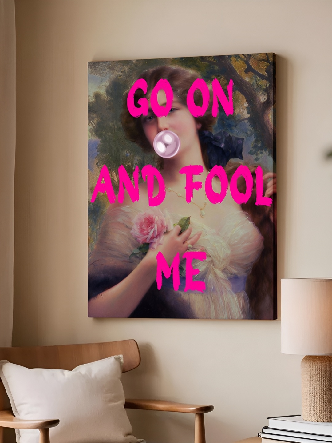 

Art Street Feminist Altered Stretch Pink And White Millennials Canvas Wall Art