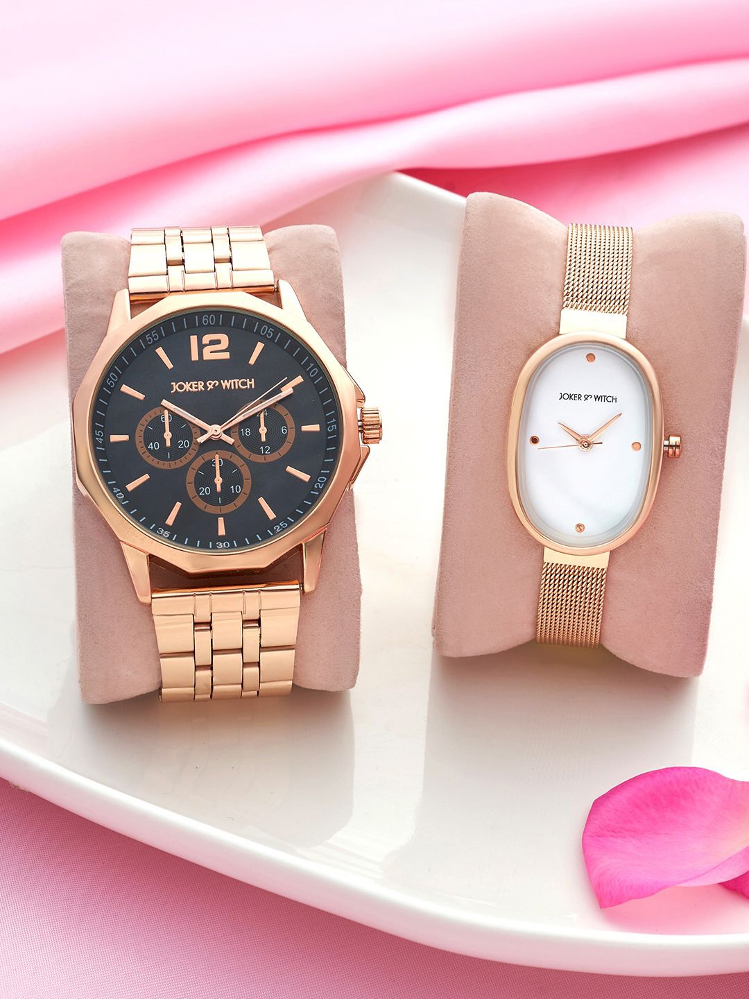 

JOKER & WITCH Adam & Anne Analogue Couple Watches Giftset, Rose gold