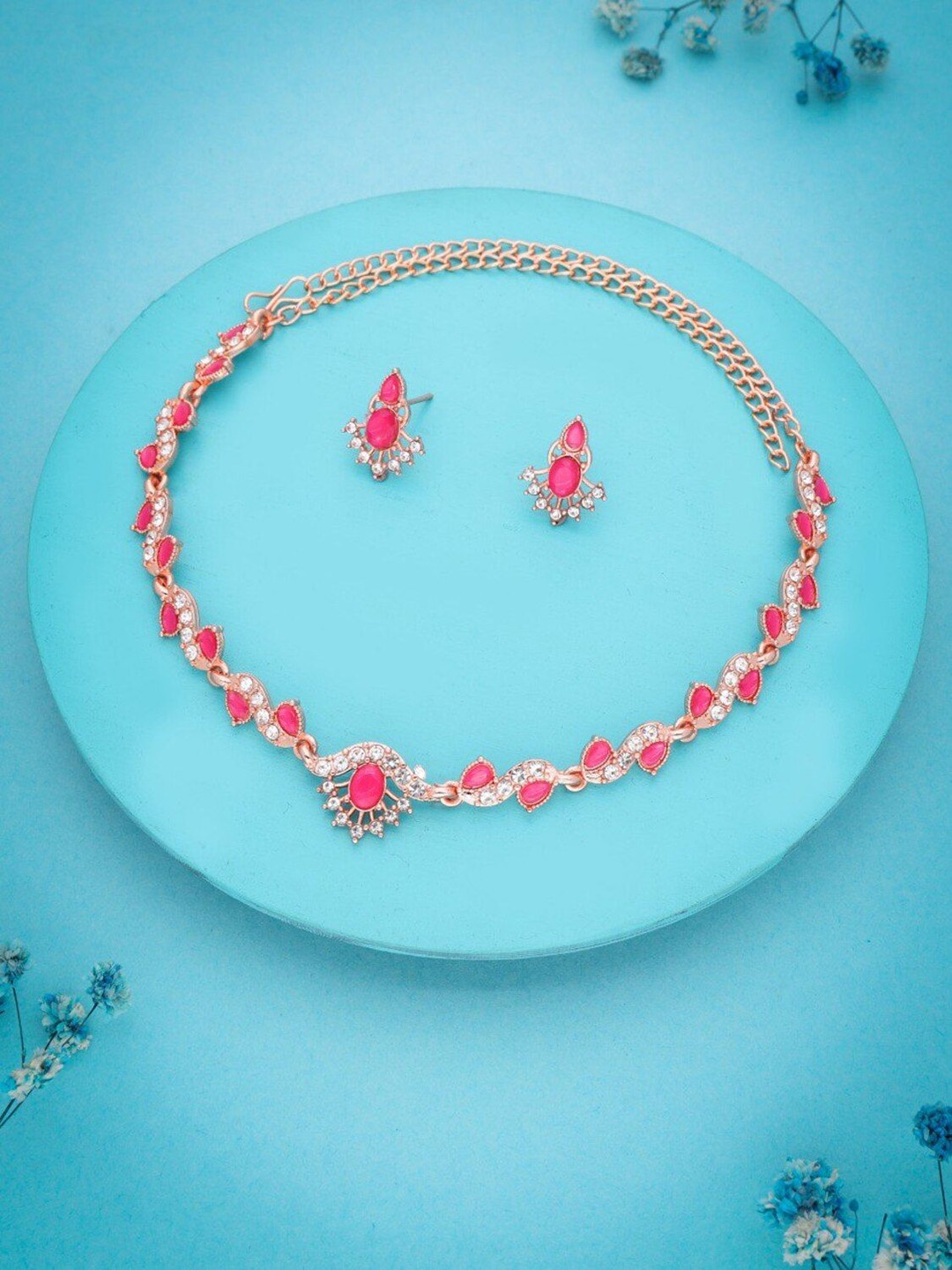 

Anouk Gold-Plated American Diamond Studded Necklace And Earrings