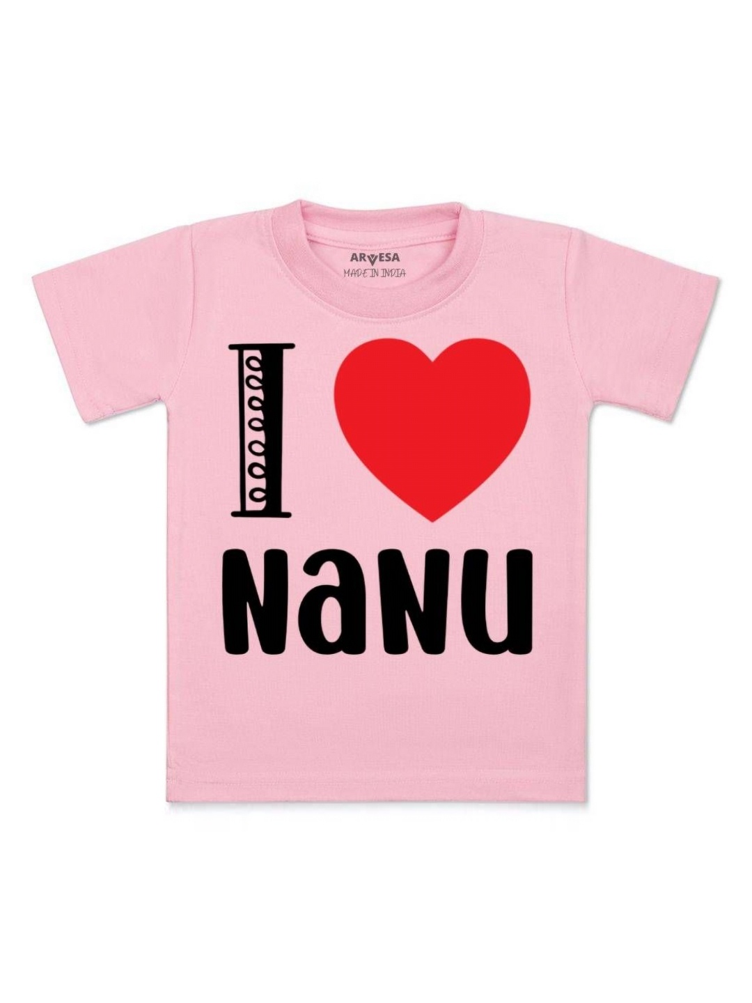 

Arvesa Kids I Love Nanu Printed Tshirt, Pink