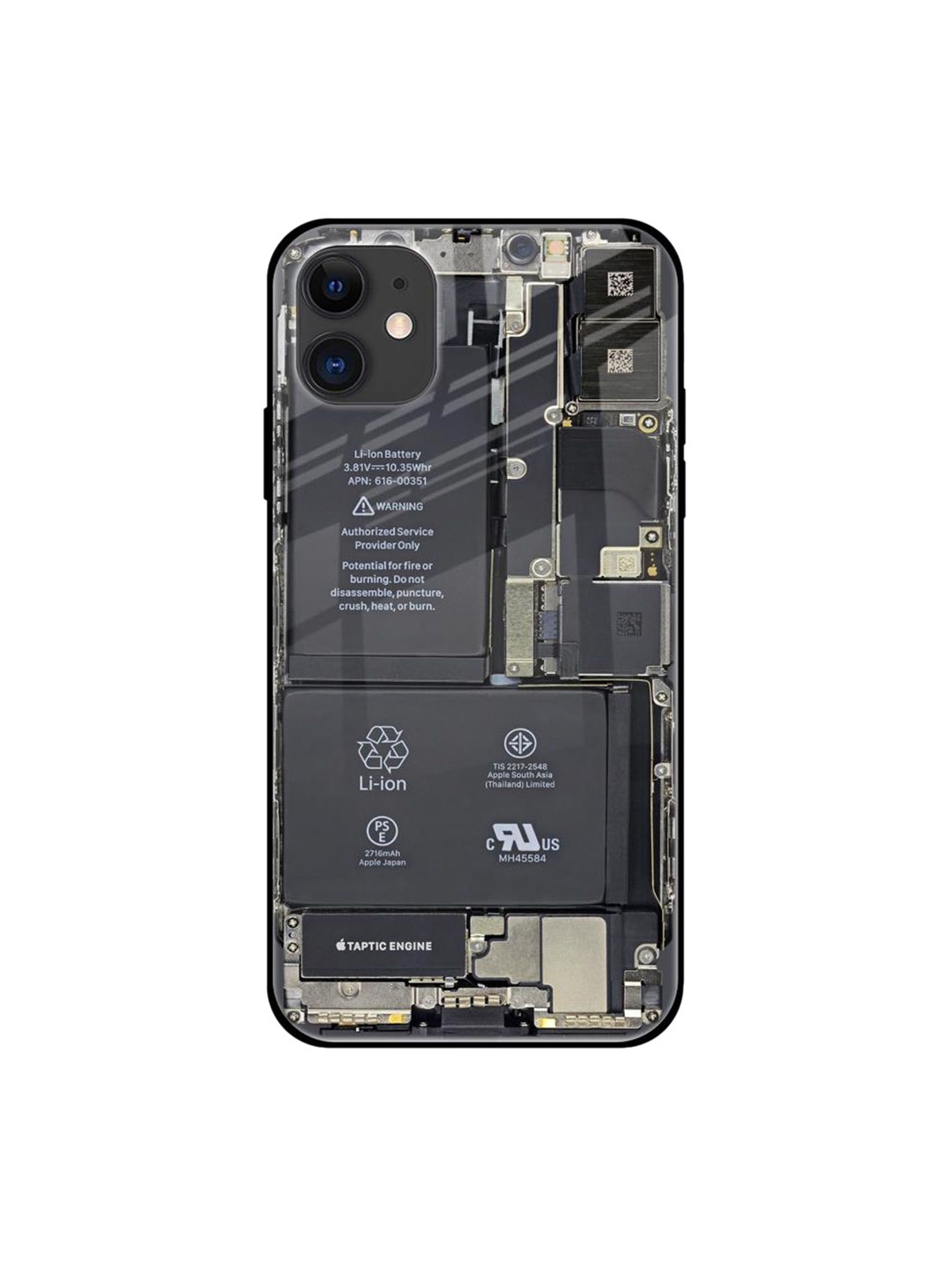 

QRIOH Skeleton Inside Printed iPhone 12 Mini Back Case, Grey