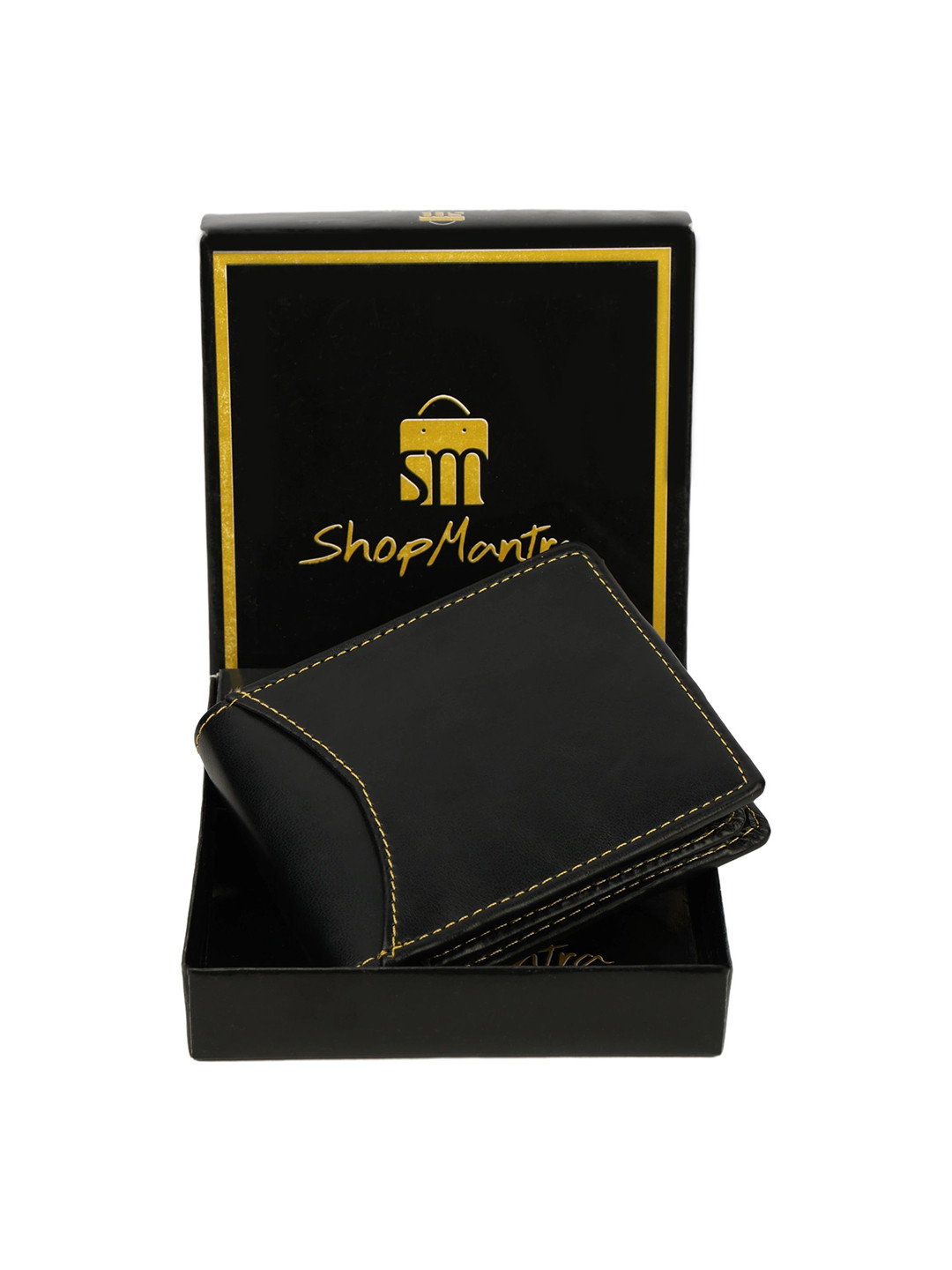 

ShopMantra Men PU Two Fold Wallet, Black