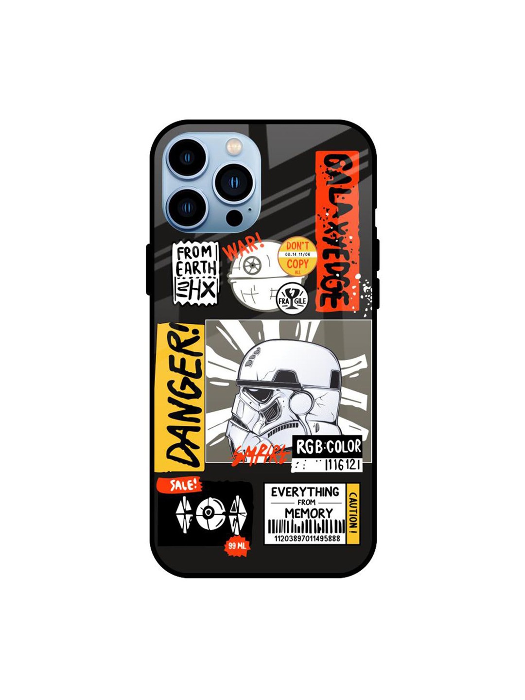 

QRIOH Galaxy Edge Printed iPhone 13 Pro Back Case, Black
