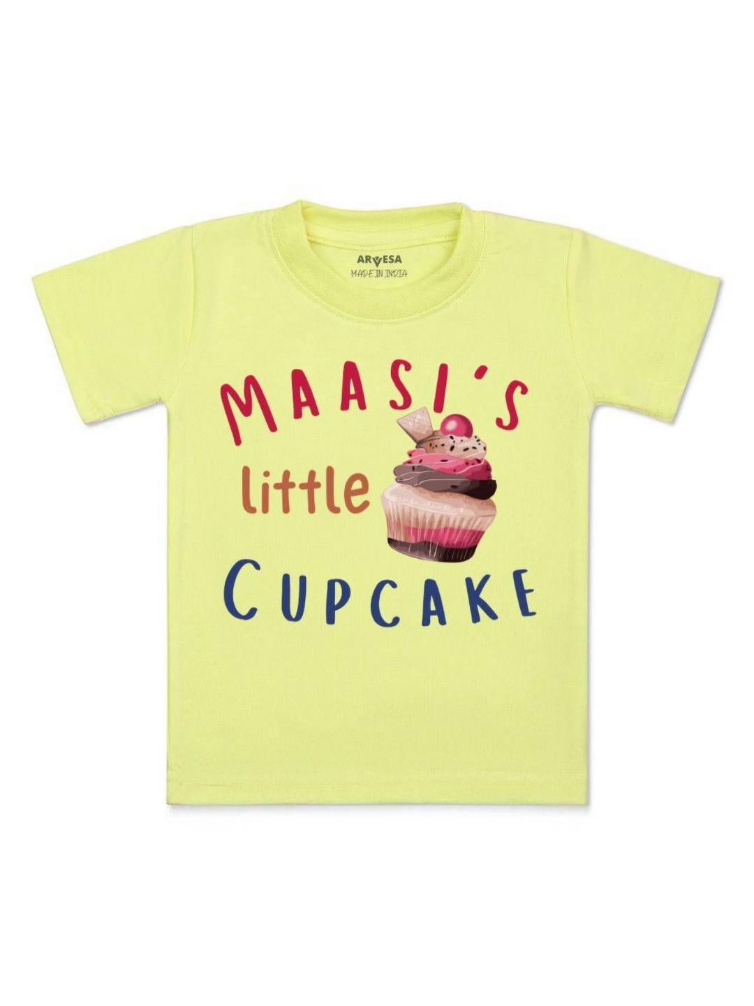 

Arvesa Kids Maasi Little Cupcake Printed Tshirt, Yellow