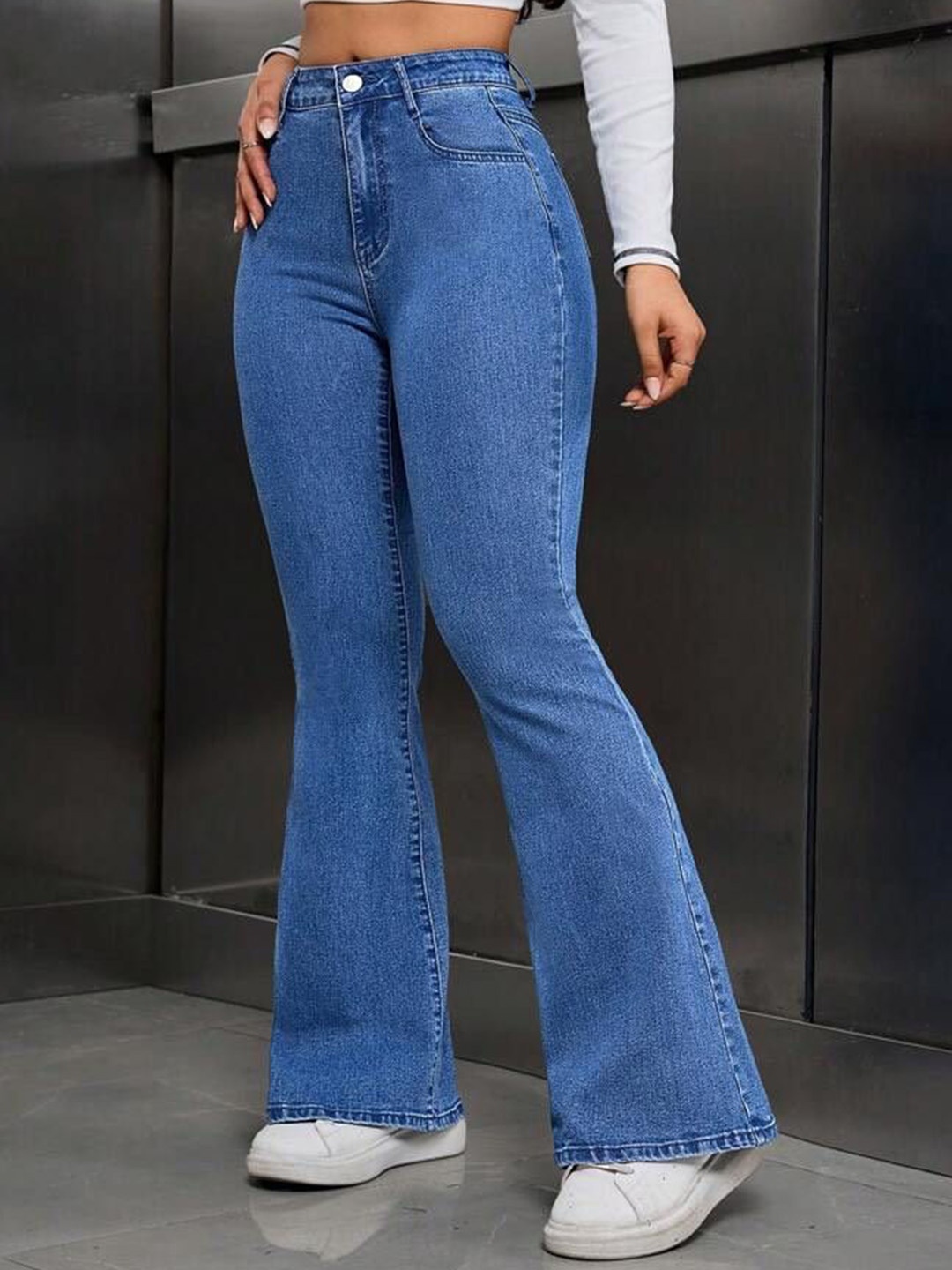 

GRX Women Bootcut High-Rise Stretchable Jeans, Blue