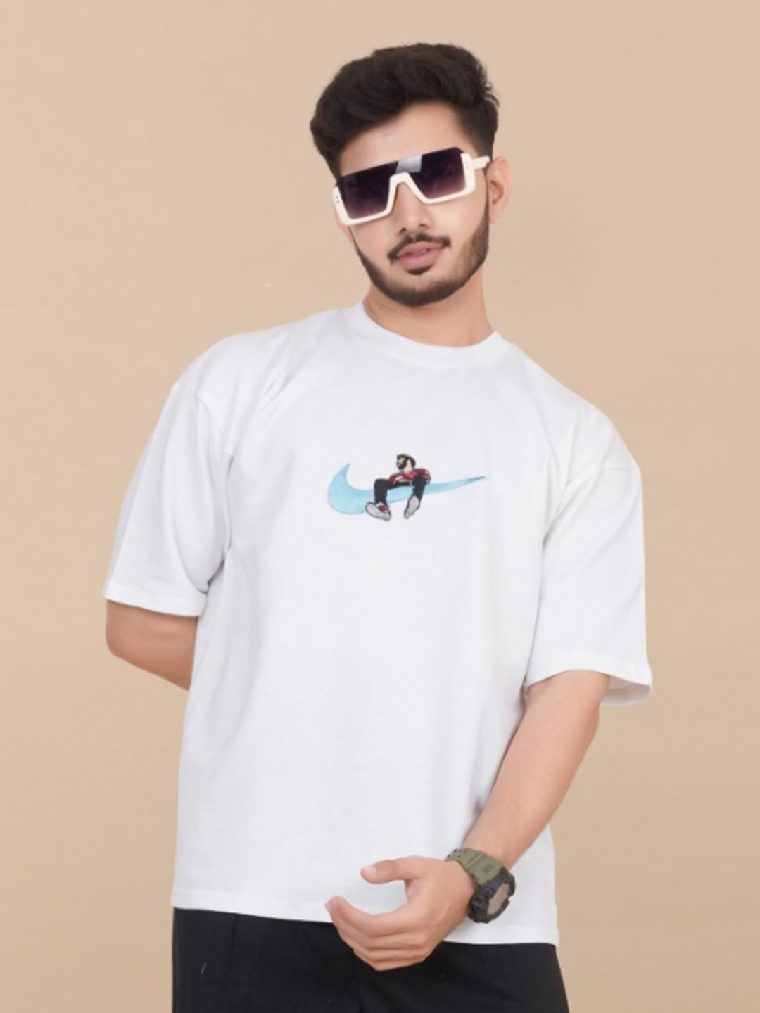 

Moda Rapido Men Printed Pockets T-shirt, White