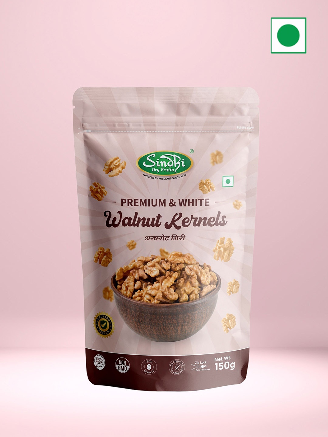 

SINDHI Dry Fruits Walnut Kernels, Akhrot Giri, 150g, Purple