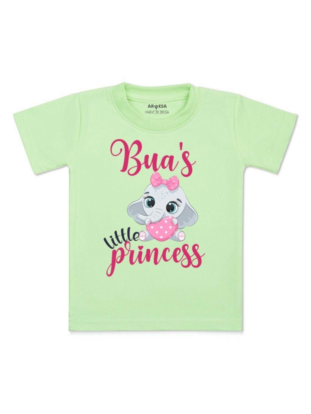 

Arvesa Kids Bua Little Princess Printed Tshirt, Green