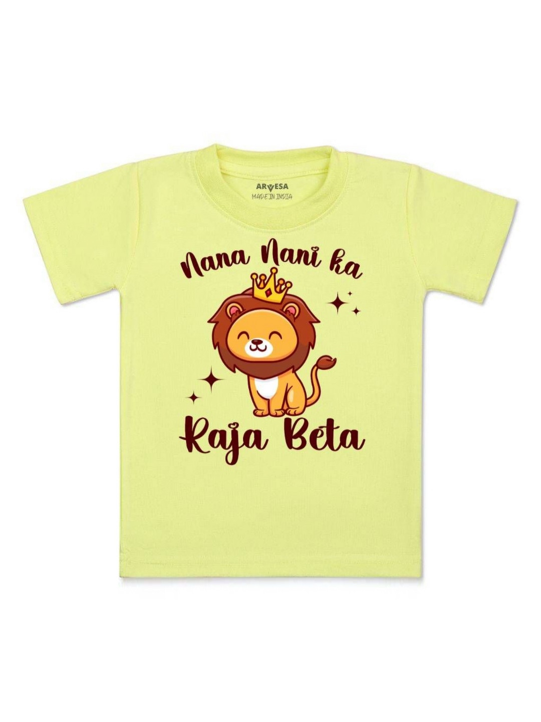 

Arvesa Kids Nana Nani Raja Beta Printed Tshirt, Yellow