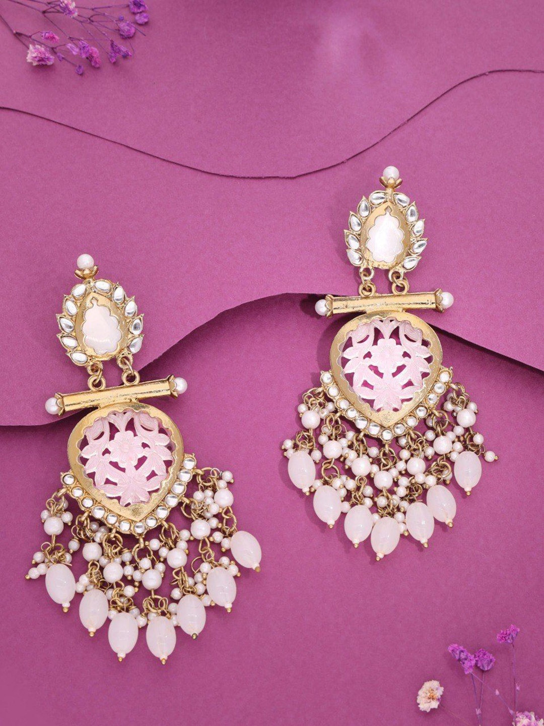 

Anouk Diamond Shaped Jhumkas Earrings, Gold