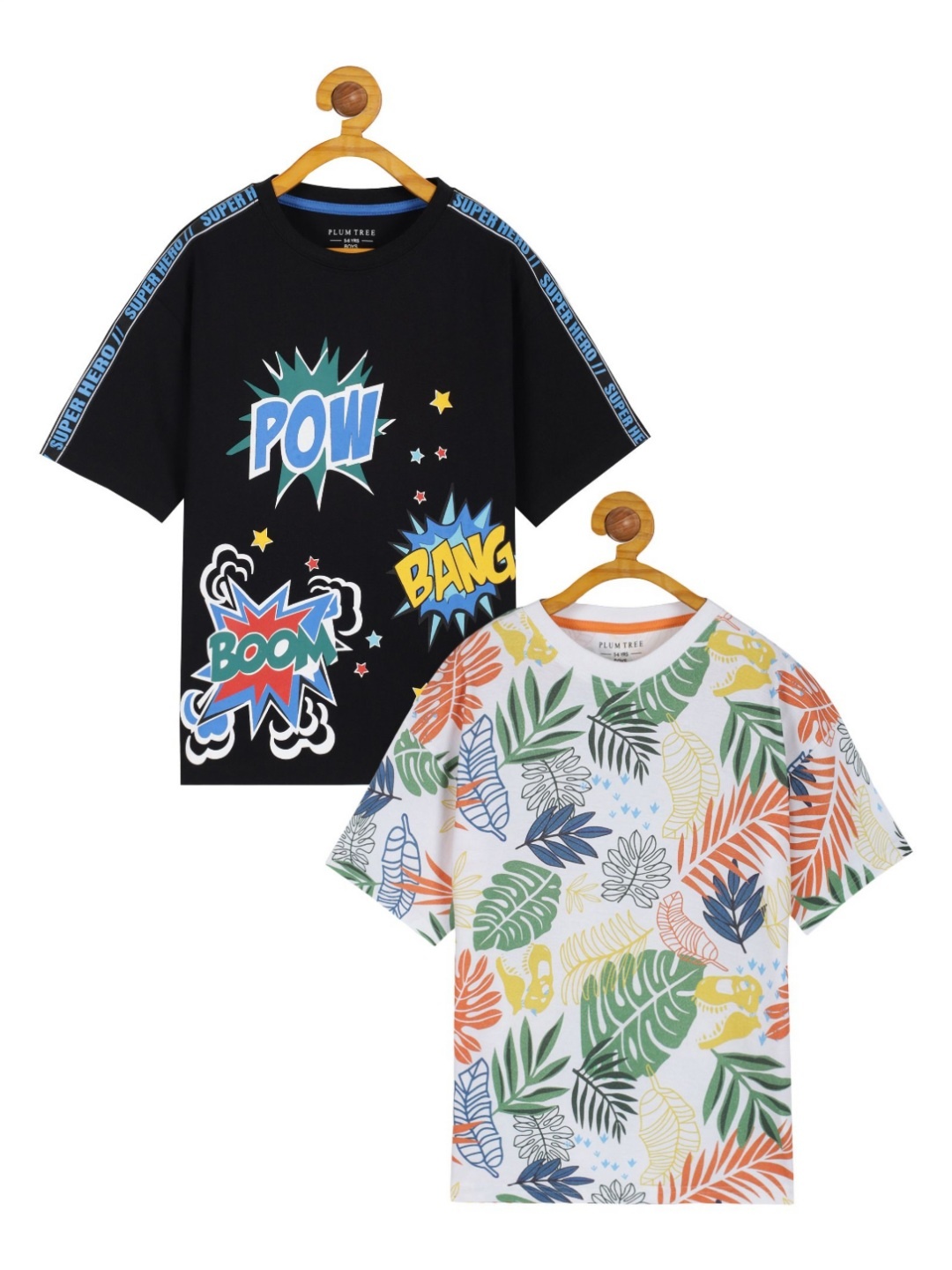 

PLUM TREE Boys 2 Printed Tropical T-shirt, Off white