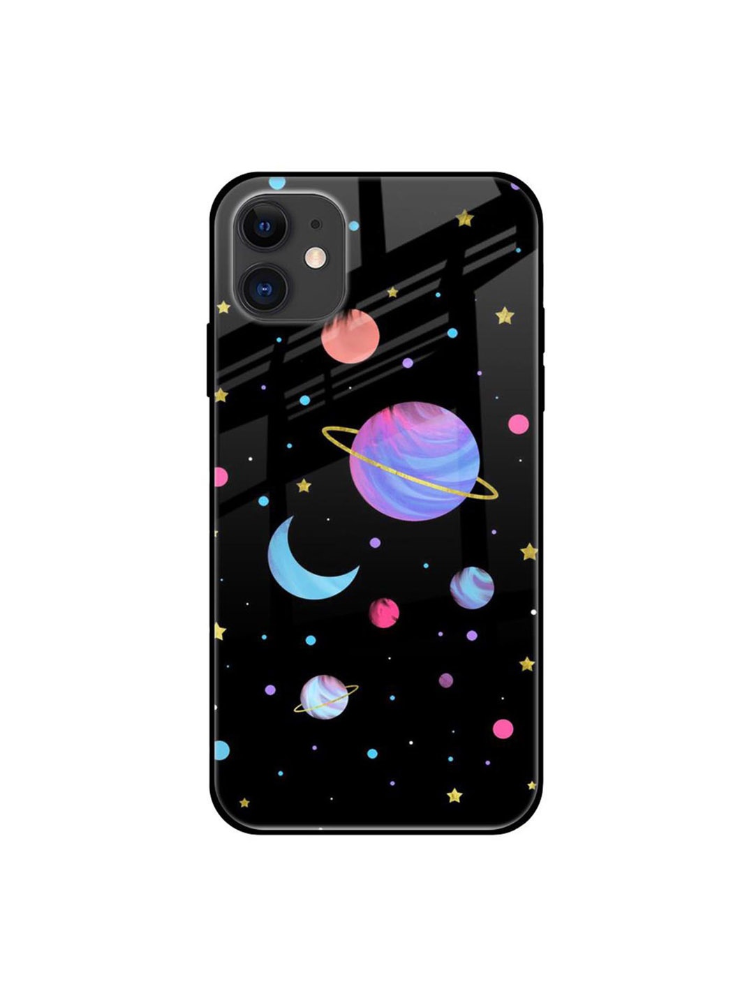 

QRIOH Planet Play Printed iPhone 12 Mini Back Case, Black