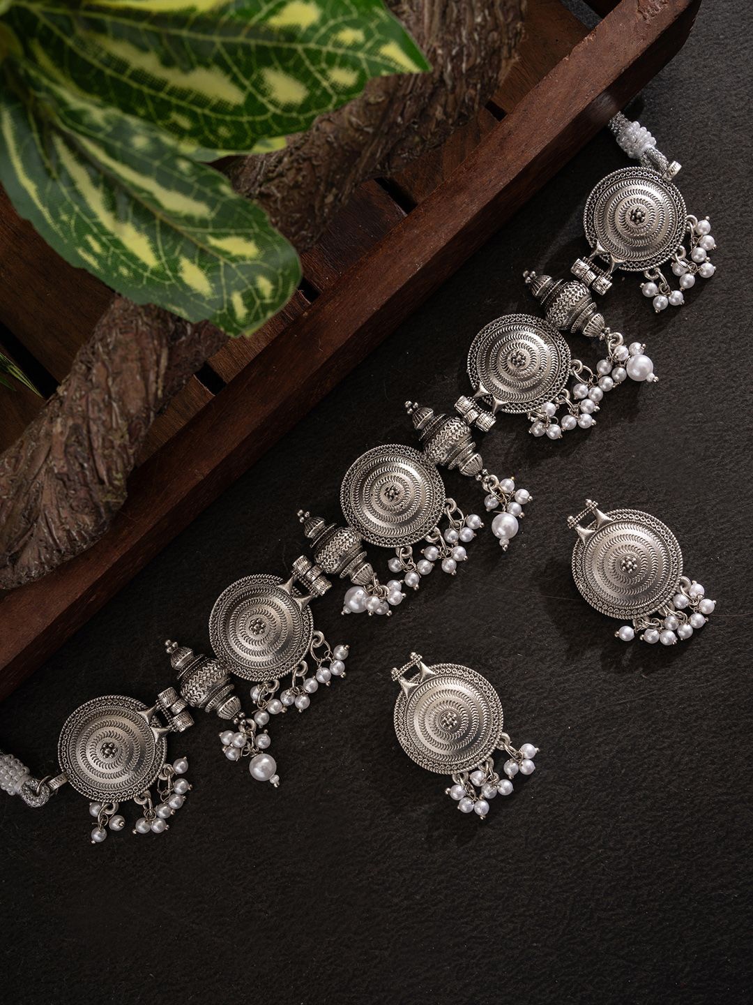 

PANASH Silver-Plated Beaded Jewellery Set