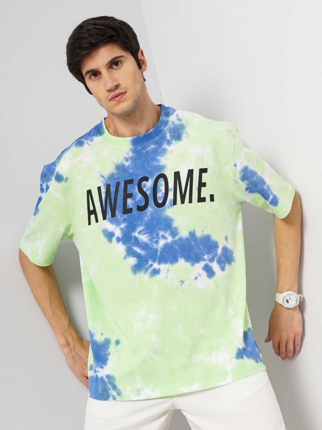 

Genoa Men Tie and Dye Printed T-shirt, Green