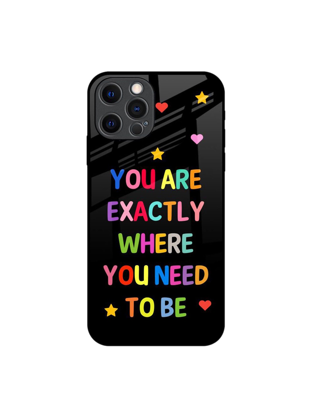 

QRIOH Typography Printed iPhone 12 Pro Back Case Mobile Accessories, Black