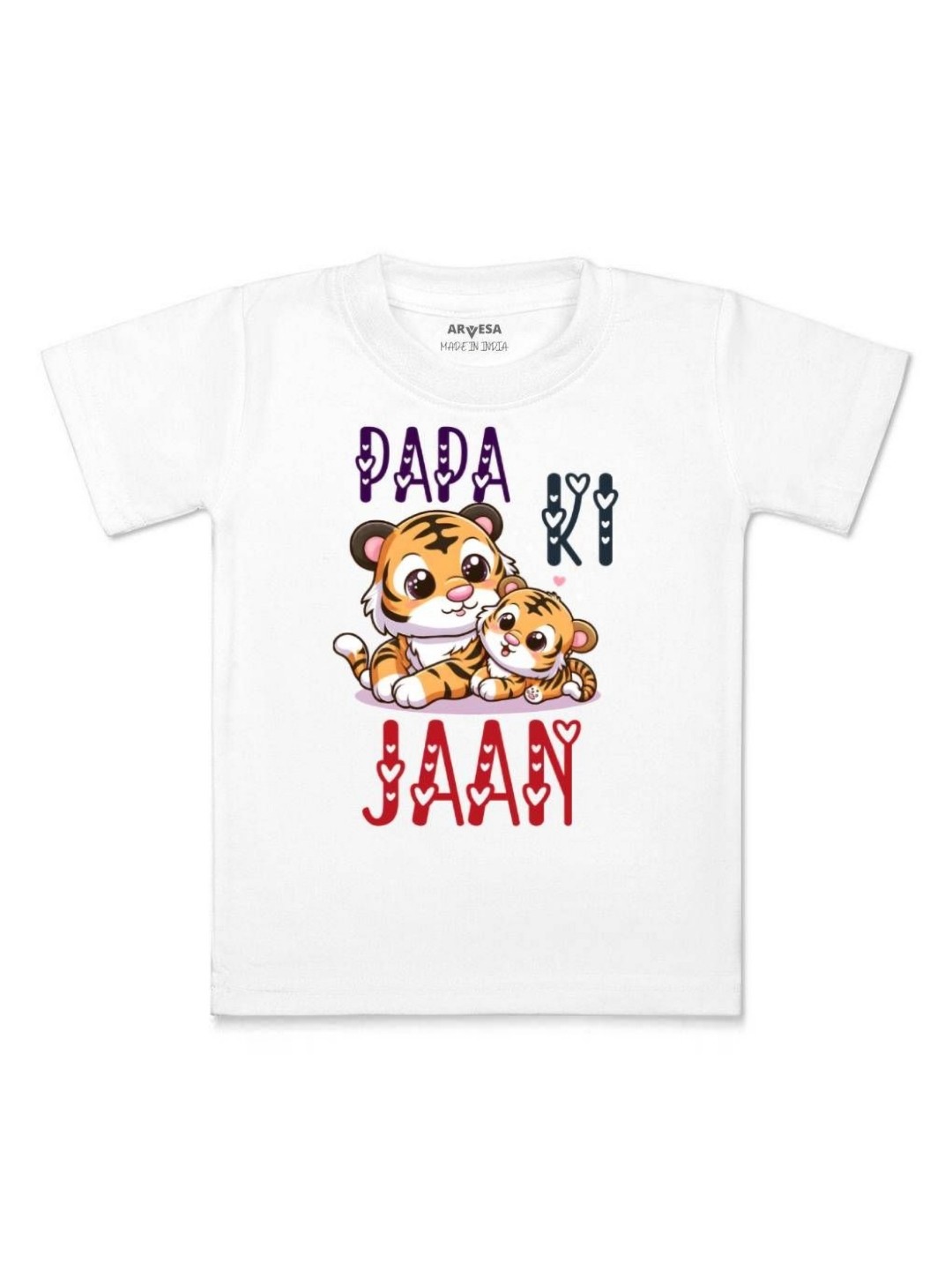 

Arvesa Kids Papa Ki Jaan Printed Tshirt, White
