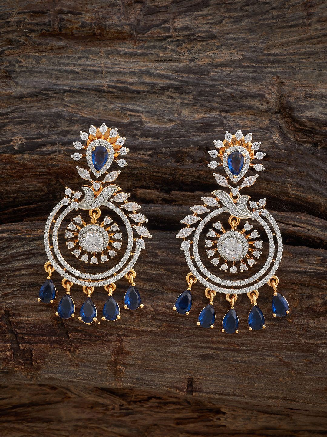 

Kushal's Fashion Jewellery Rhodium-Plated Contemporary Zircon Drop Earrings, White