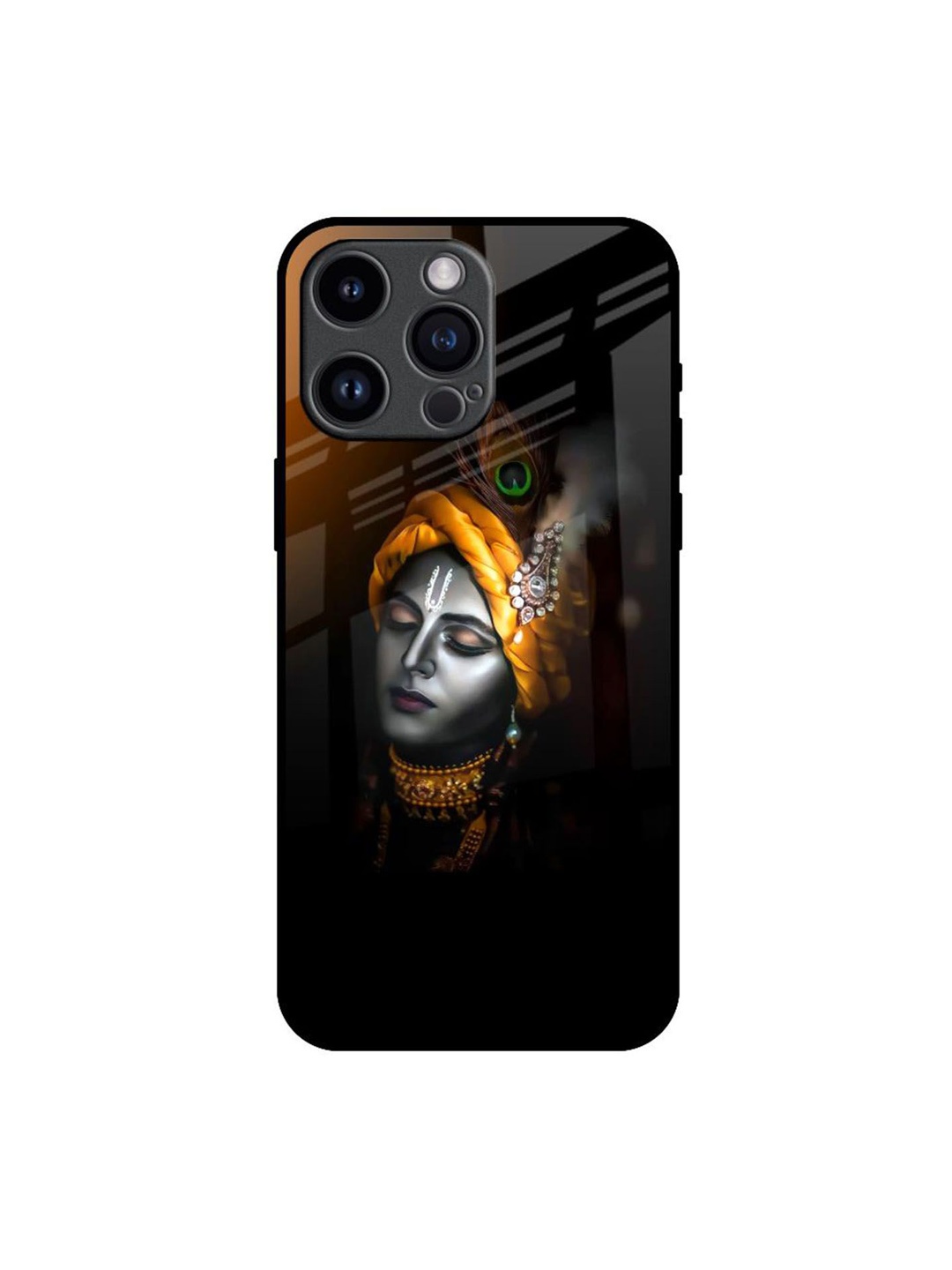 

QRIOH Ombre Krishna Printed iPhone 14 Pro Max Back Case, Black