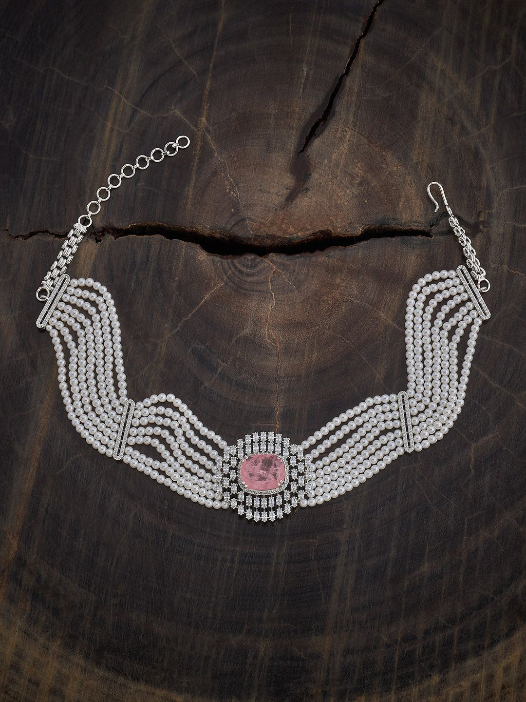 

Kushal's Fashion Jewellery Copper Rhodium-Plated Necklace, Silver