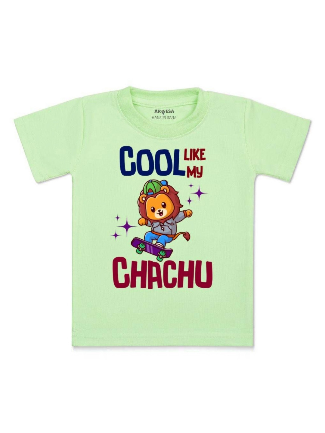 

Arvesa Kids Cool Like My Chachu Printed Tshirt, Green
