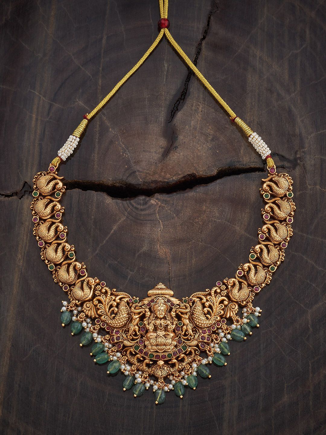 

Kushal's Fashion Jewellery Copper Gold-Plated Antique Necklace