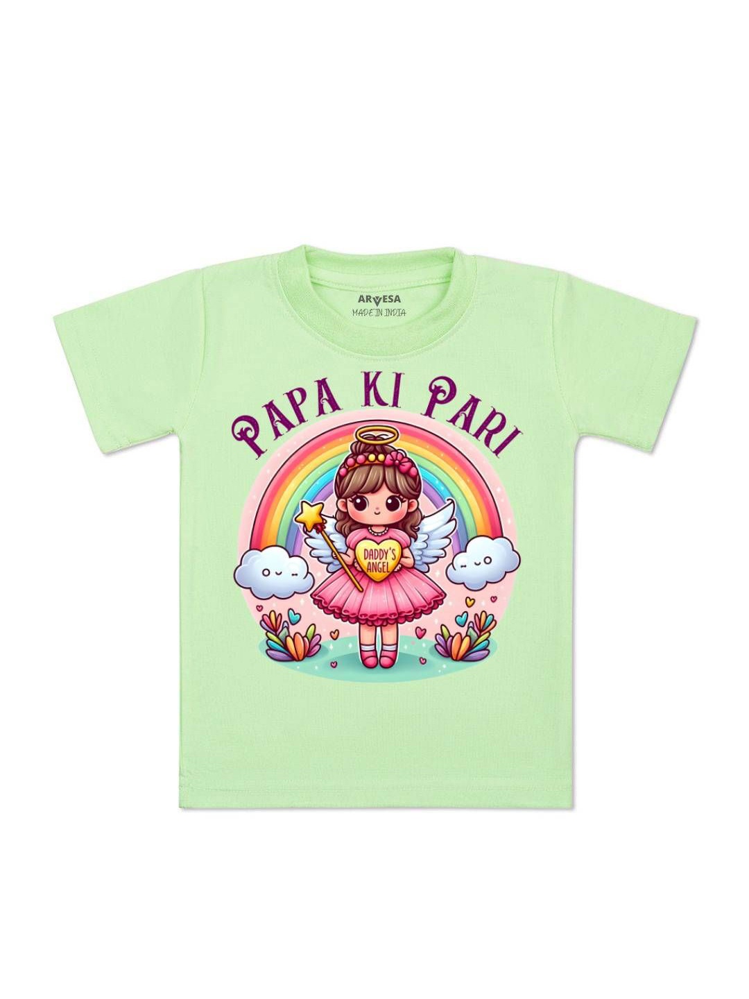 

Arvesa Kids Papa Ki Pari Printed Tshirt, Green