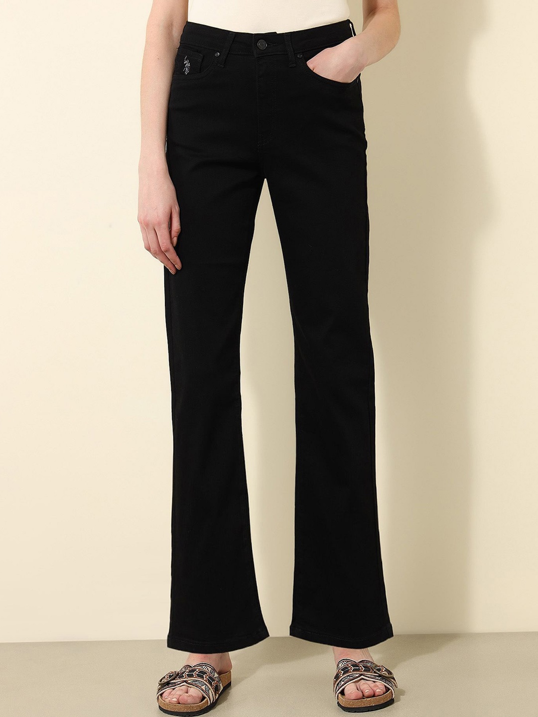 

U.S. Polo Assn. Women Super Skinny Fit High-Rise Stretchable Jeans, Black