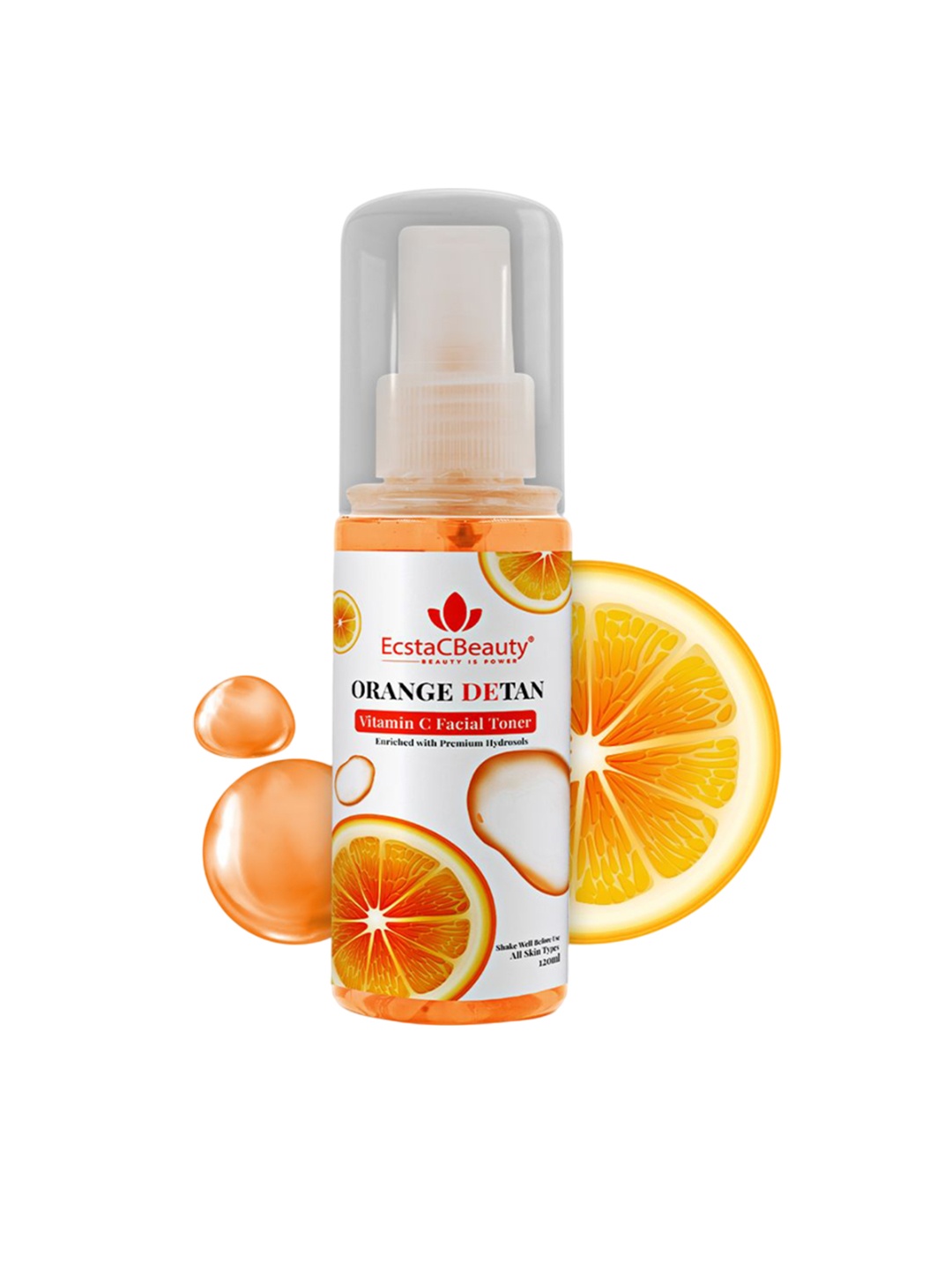 

EcstaCBeauty Orange Detan Vitamin C Alcohol Free Facial Toner- 120 ml