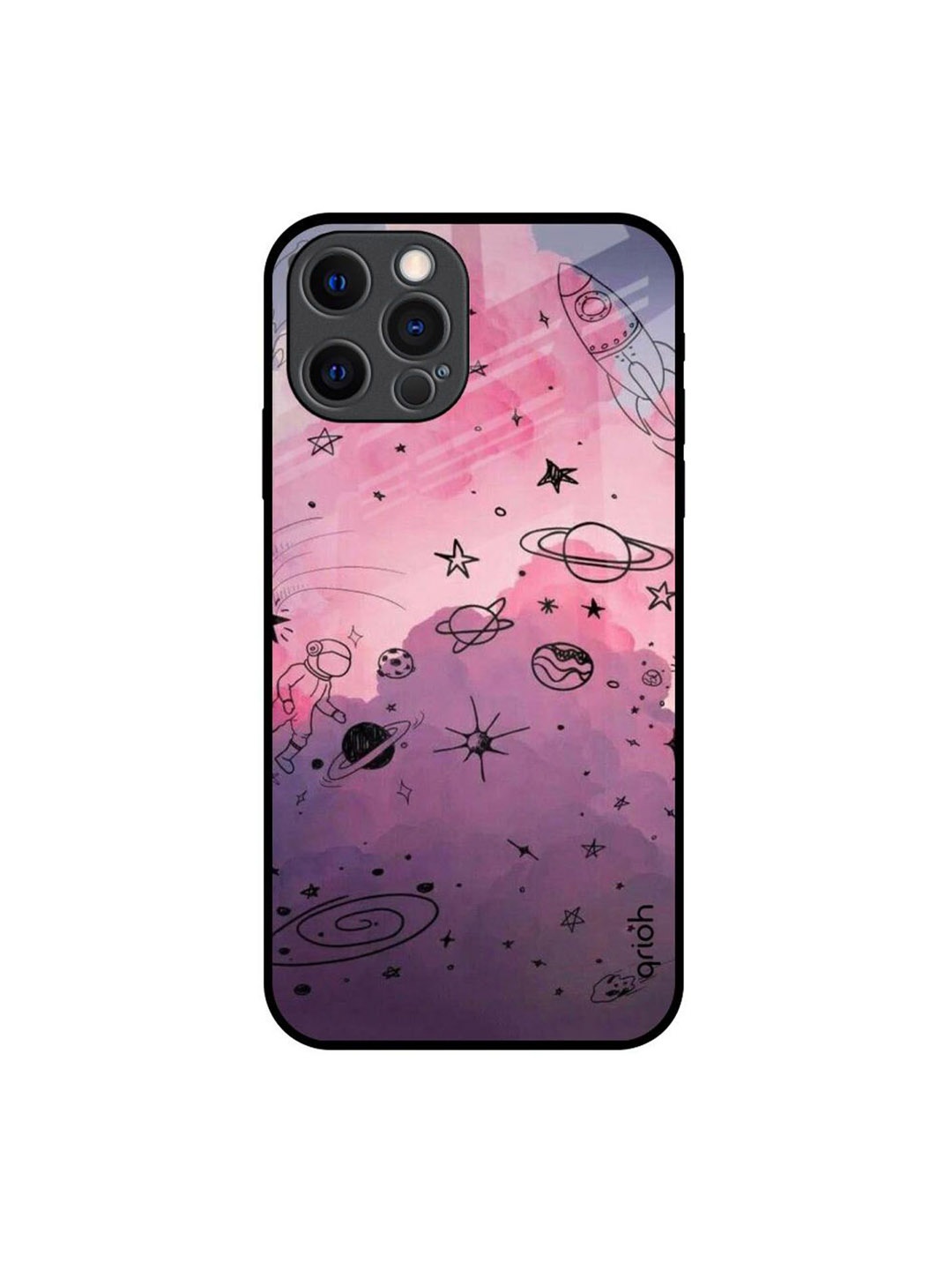 

QRIOH Quirky Printed iPhone 12 Pro Back Case Mobile Accessories, Purple