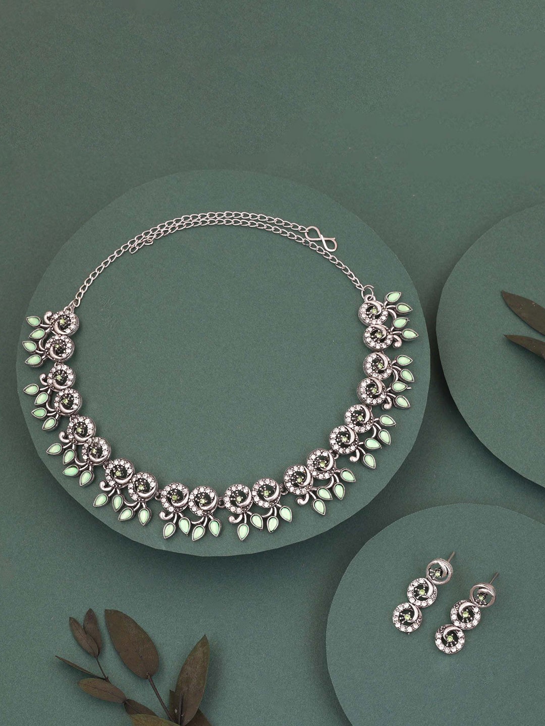 

Anouk Silver-Plated American Diamond-Studded Jewellery Set