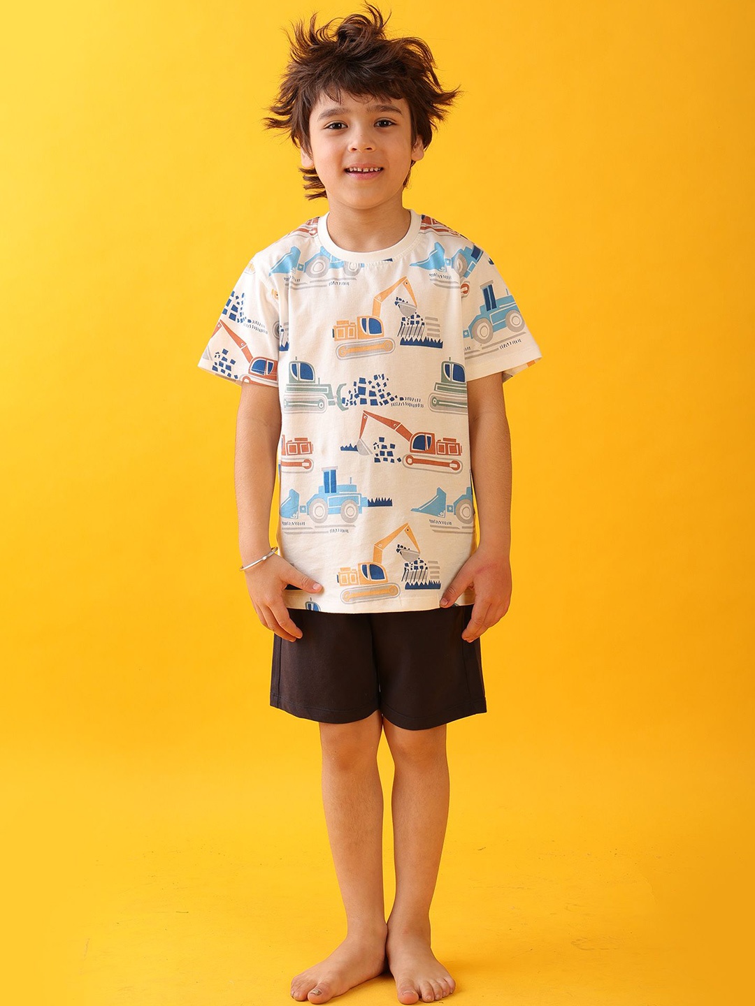 

Anthrilo Boys Printed Night suit, White