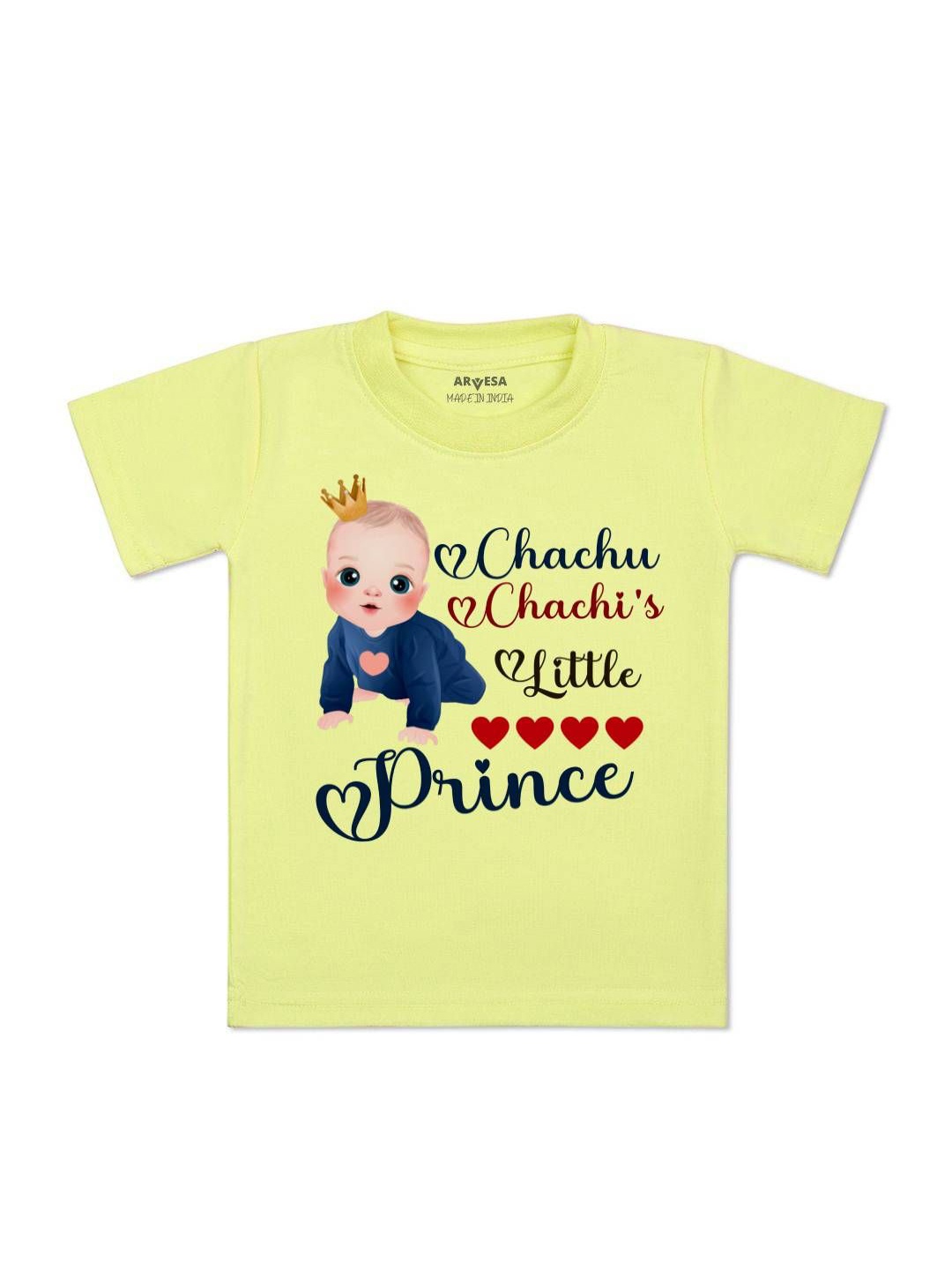 

Arvesa Kids Chachu Chachi'S Little Prince Printed Tshirt, Yellow