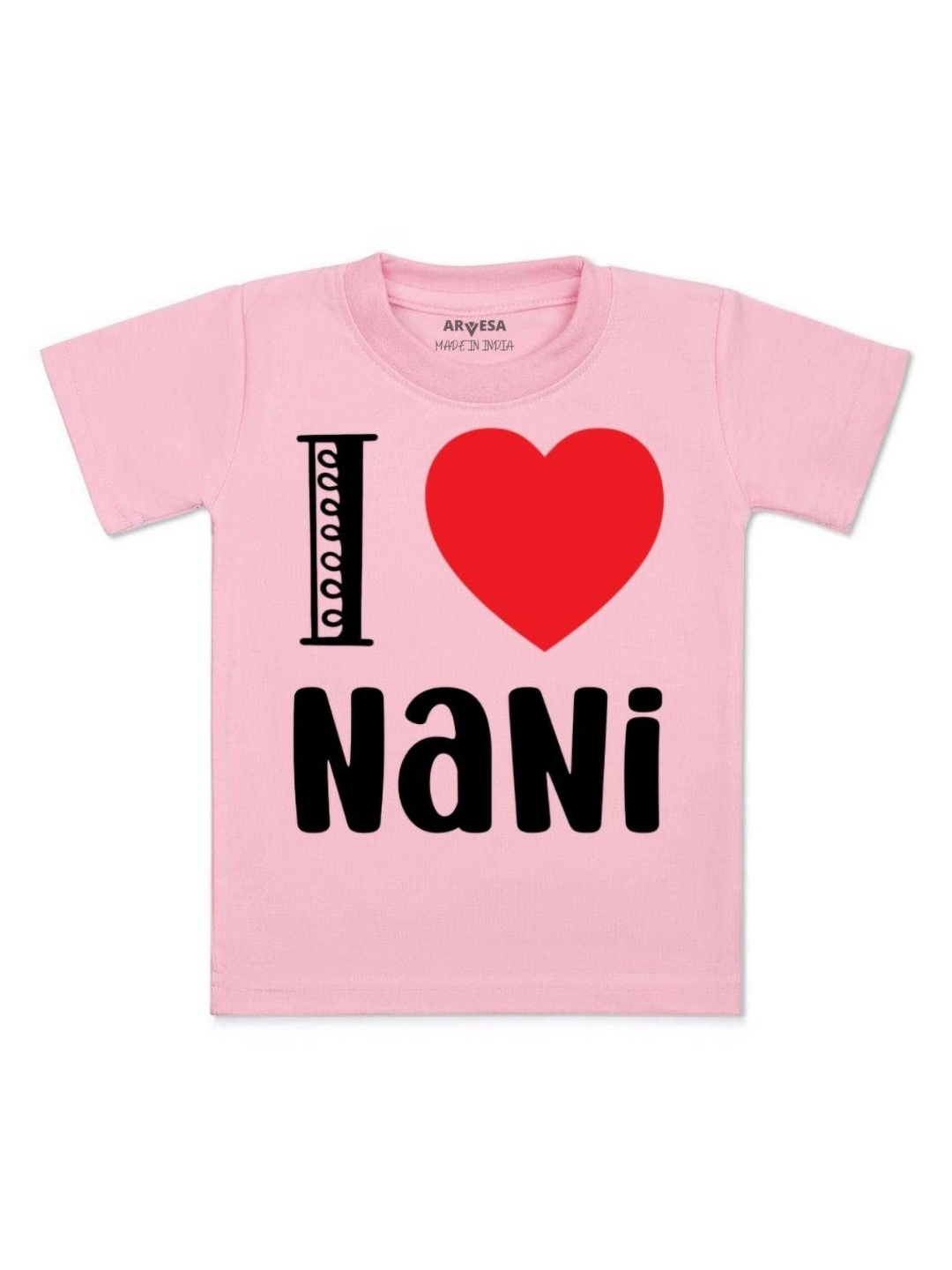 

Arvesa Kids I Love Nani Printed Tshirt, Pink