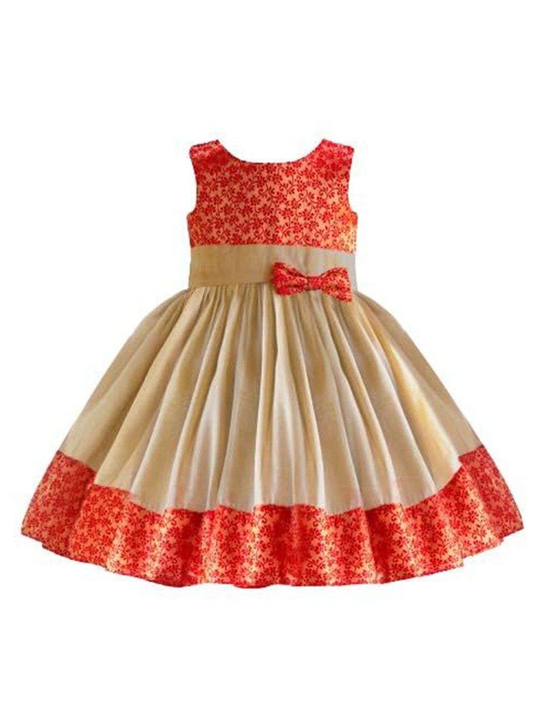 

STANWELLS KIDS Floral Embroidered Fit & Flare Dress, Red