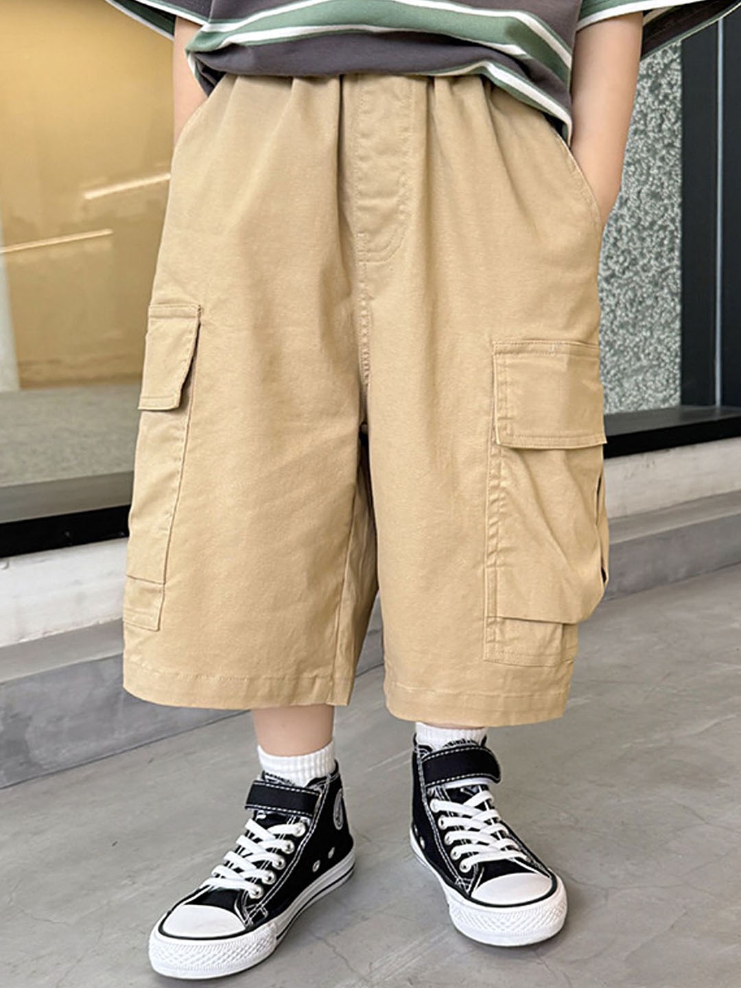 

LULU & SKY Boys Cargo Shorts, Khaki