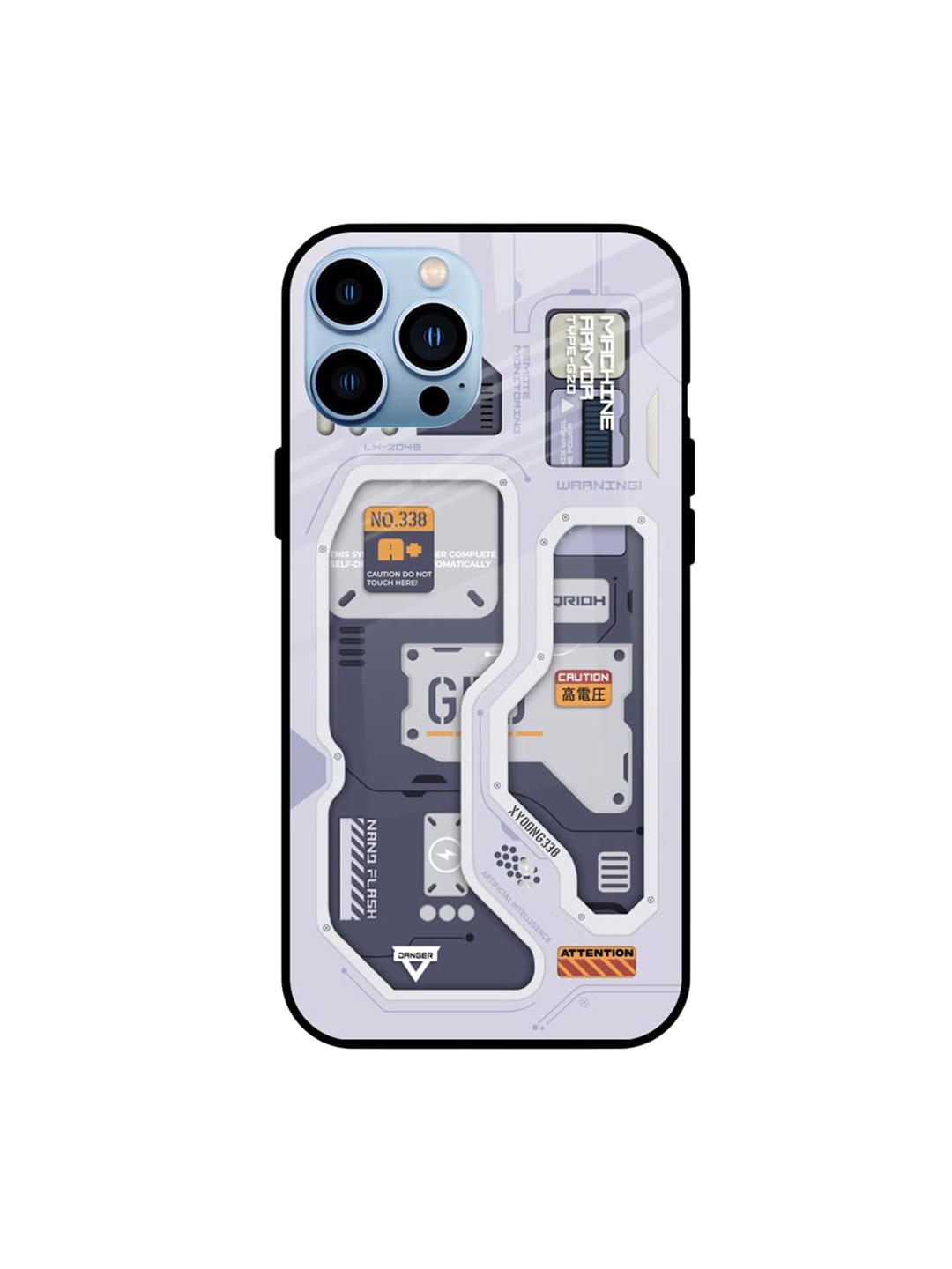 

QRIOH Tech Savvy Printed iPhone 13 Pro Back Case, White