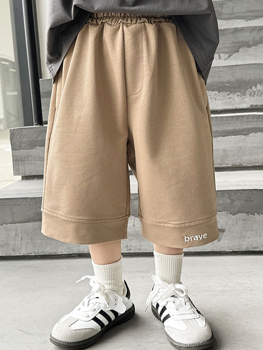 

LULU & SKY Boys Striped Shorts, Brown