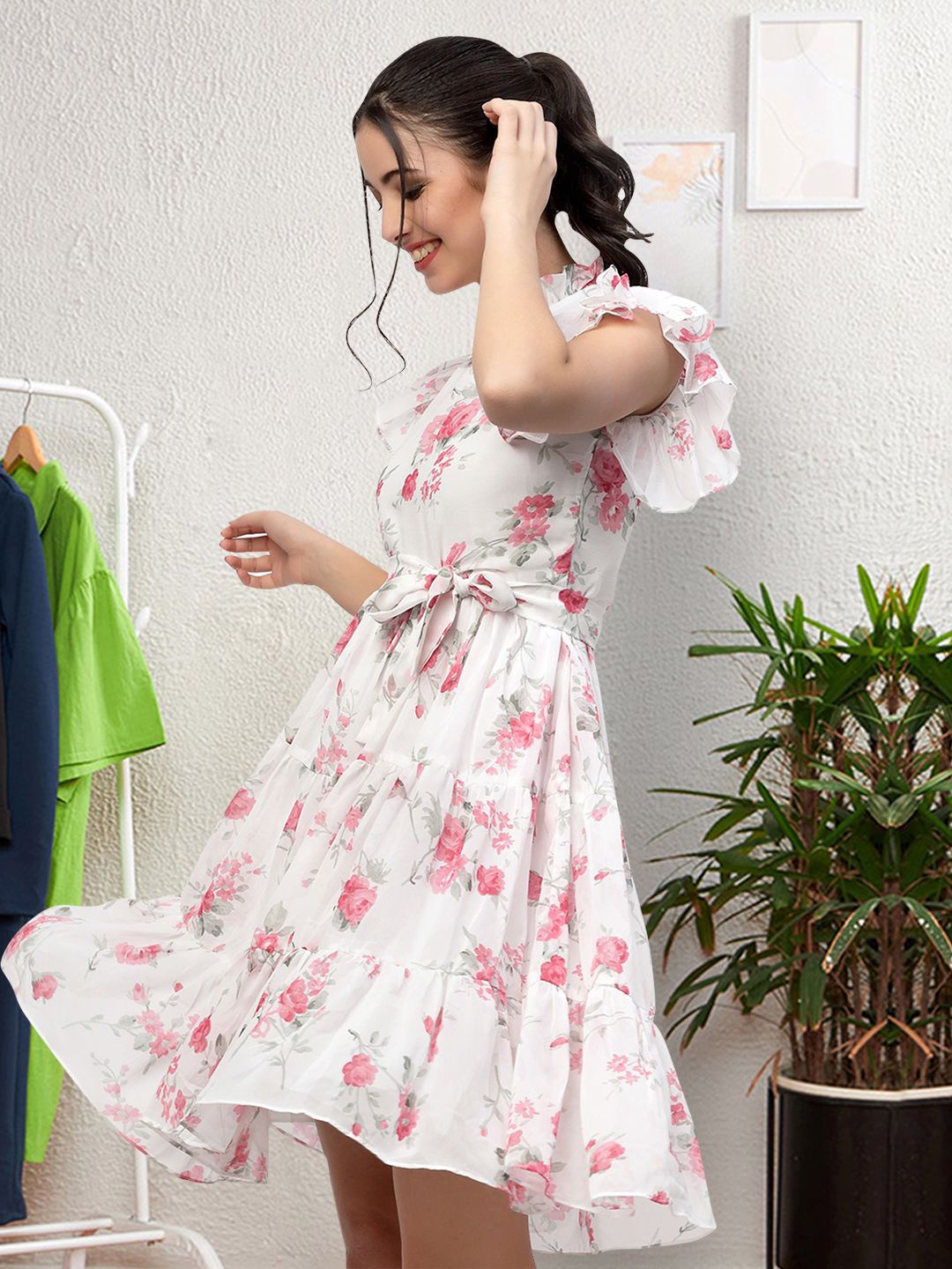 

Moda Rapido Applique Fit & Flare Dress, Peach