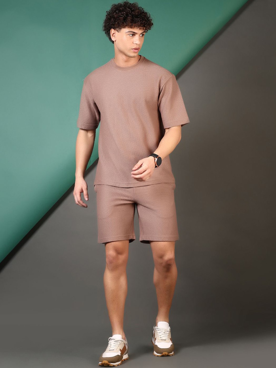 

V-Mart T-Shirt & Shorts Co-Ord Set, Beige