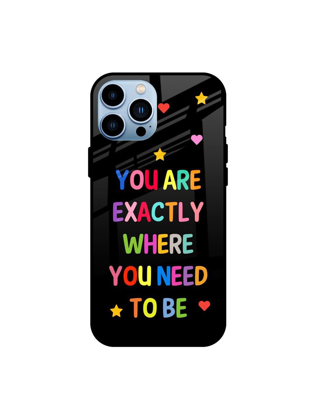 

QRIOH Typography Printed iPhone 13 Pro Back Case Mobile Accessories, Black